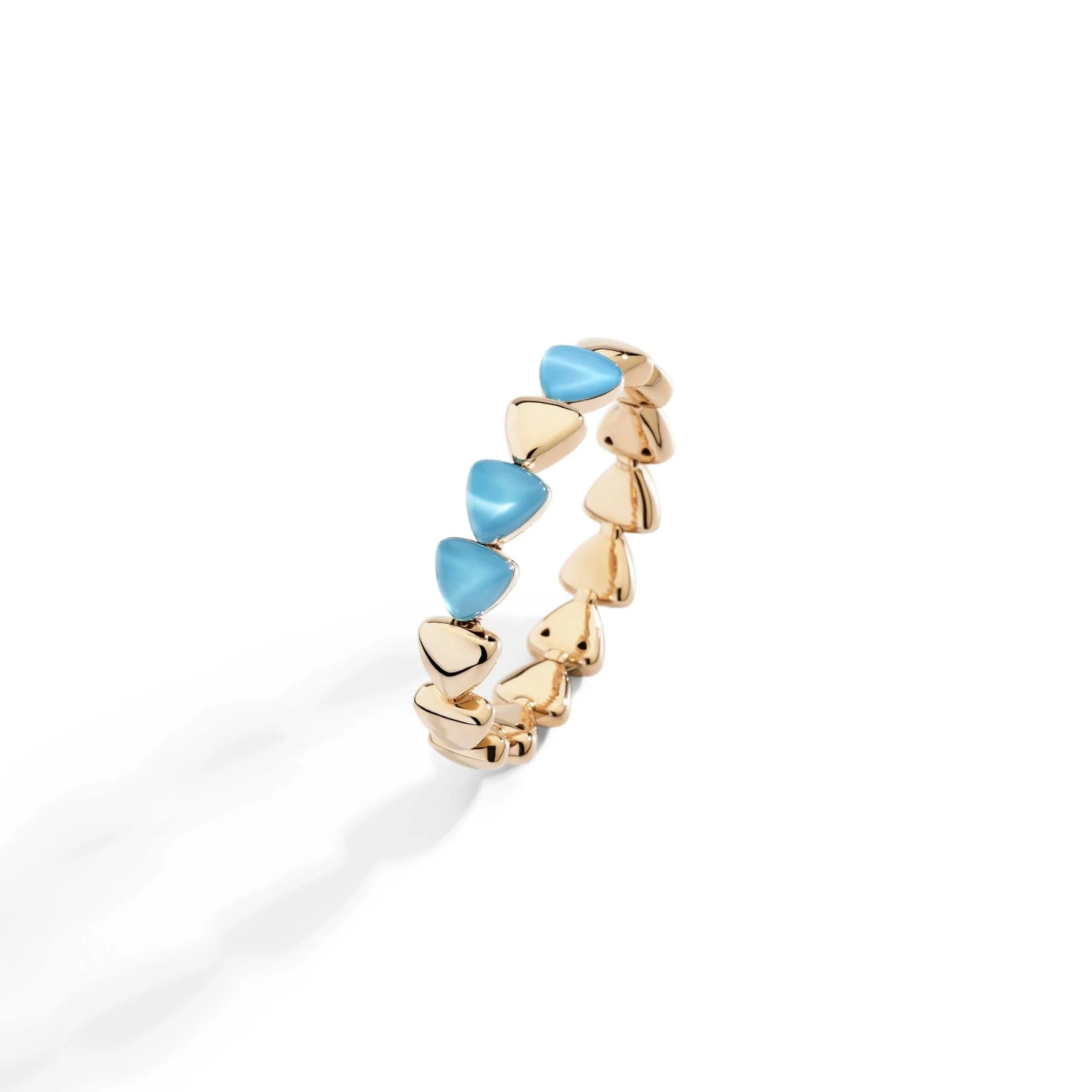 Vhernier 18K Rose Gold Rock Crystal and Turquoise Freccia Bracelet