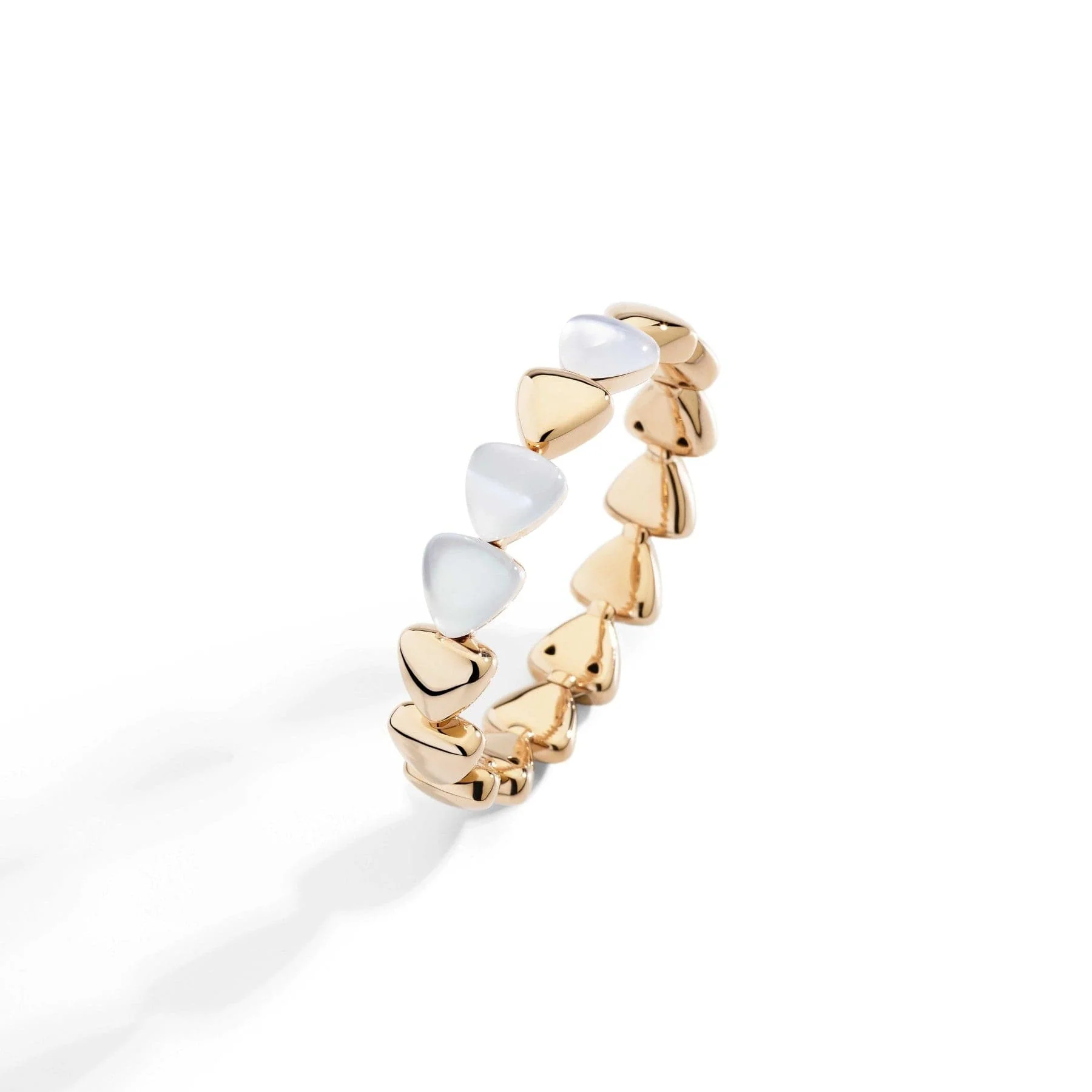 Vhernier 18K Rose Gold Rock Crystal and White Mother of Pearl Freccia Bracelet