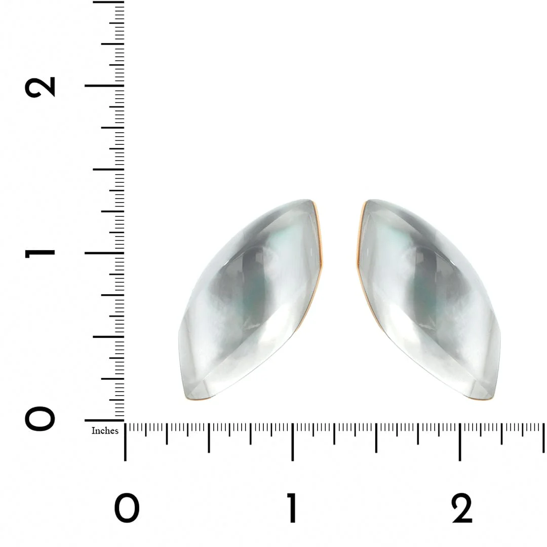 Vhernier 18K Rose Gold White Mother of Pearl and Rock Crystal Aladino Earrings - Image 2