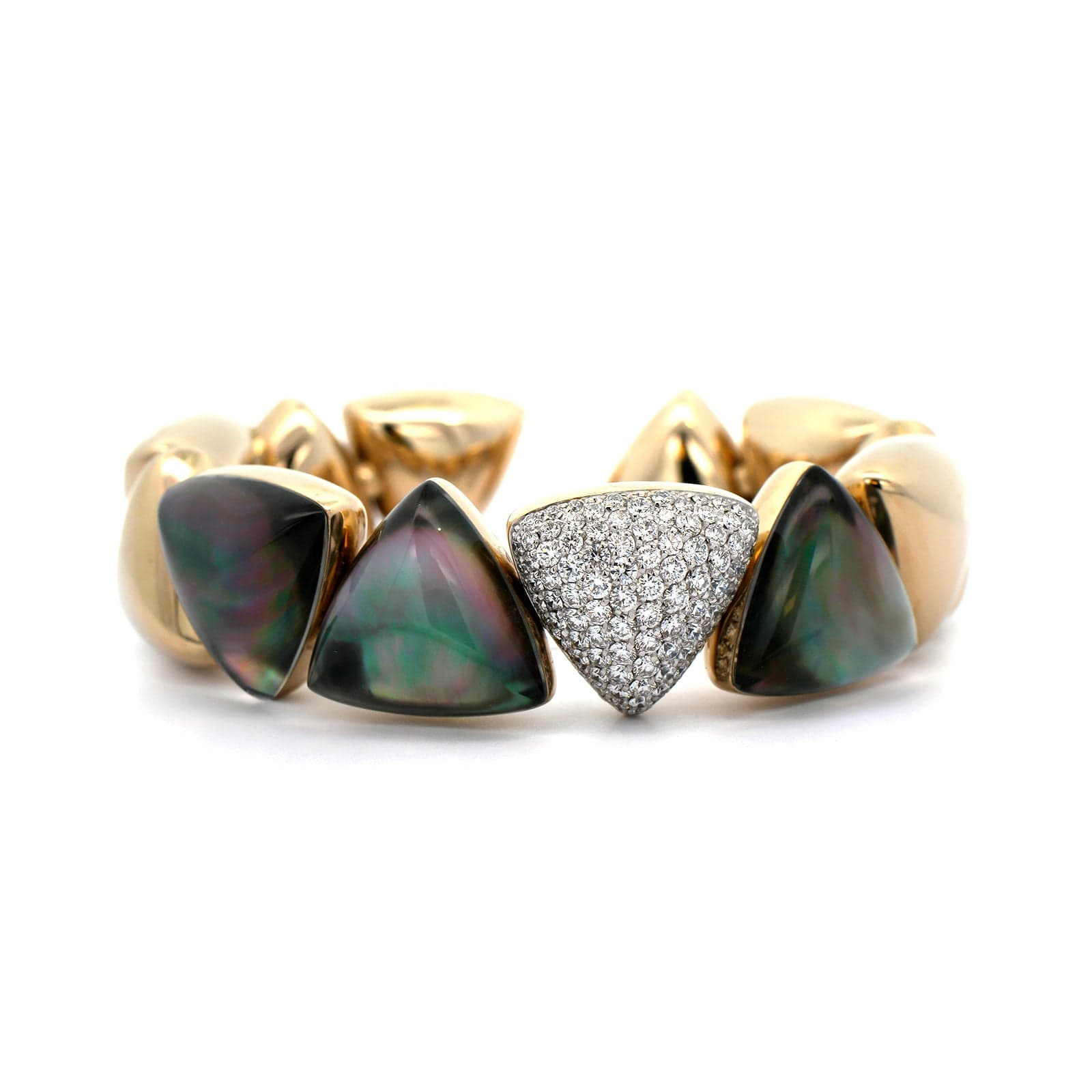Vhernier 18K White Gold Diamond and Rock Crystal Freccia Bracelet - Image 4