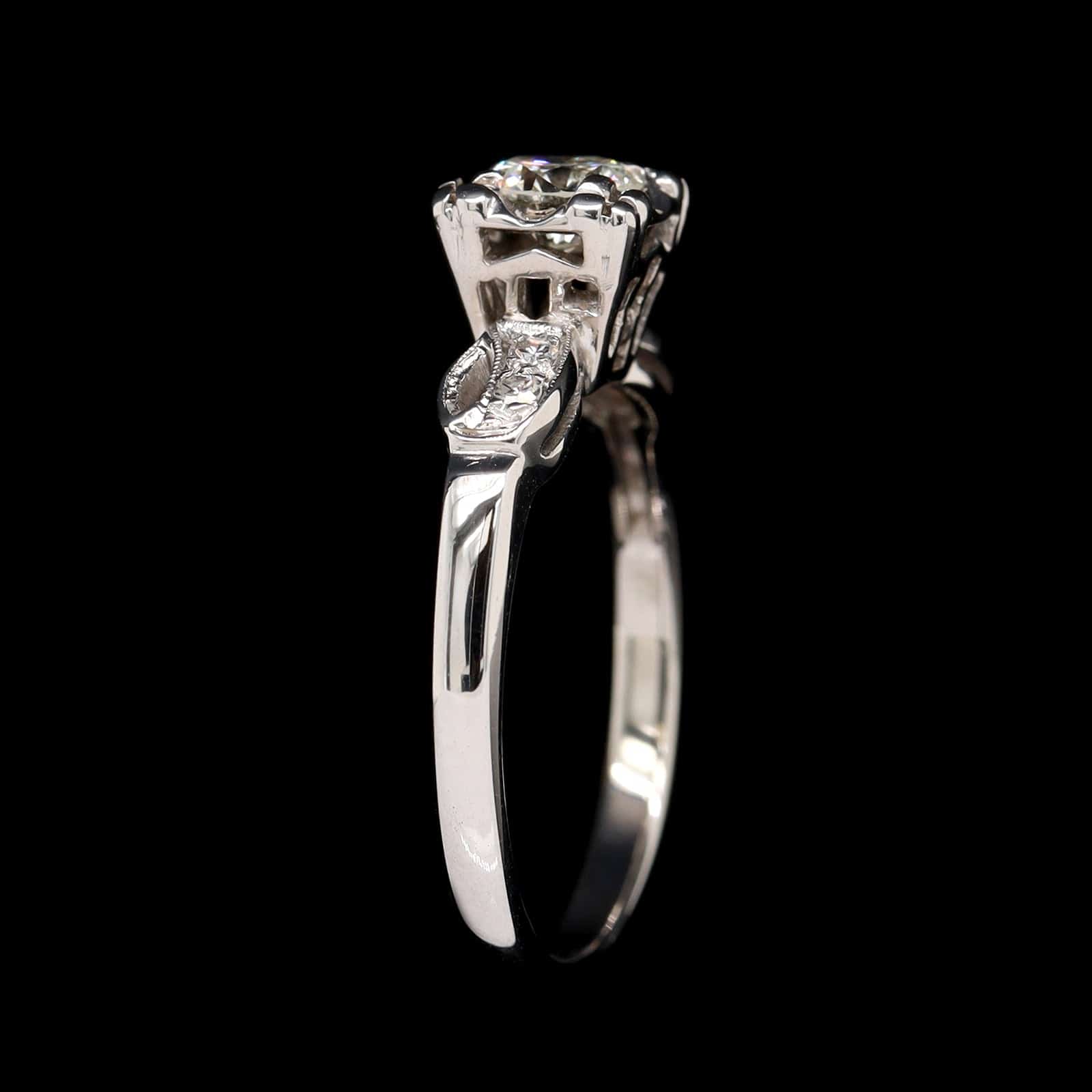 Vintage 14K White Gold Estate Diamond Ring - Image 2