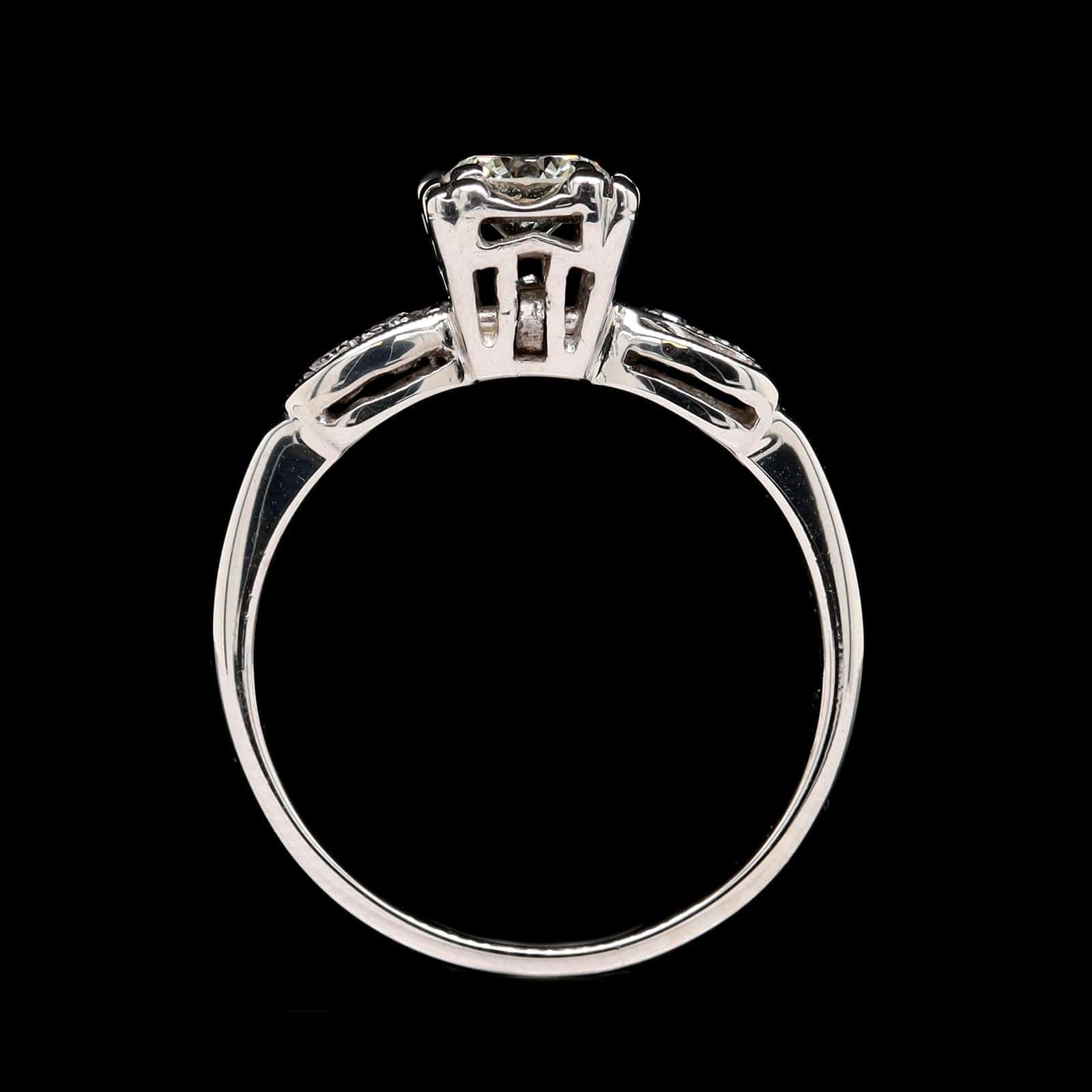 Vintage 14K White Gold Estate Diamond Ring - Image 3
