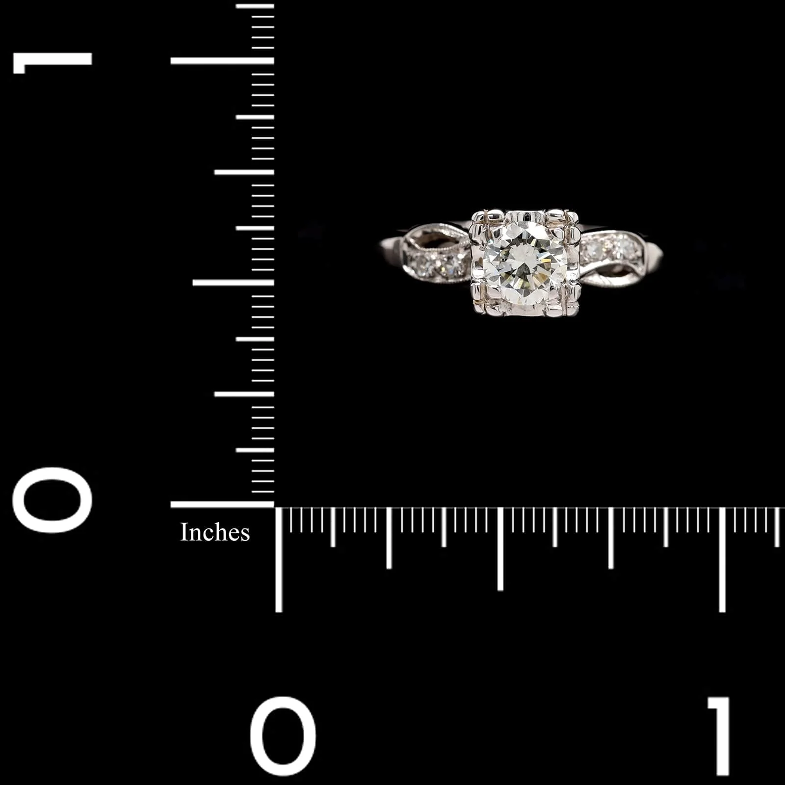 Vintage 14K White Gold Estate Diamond Ring - Image 4