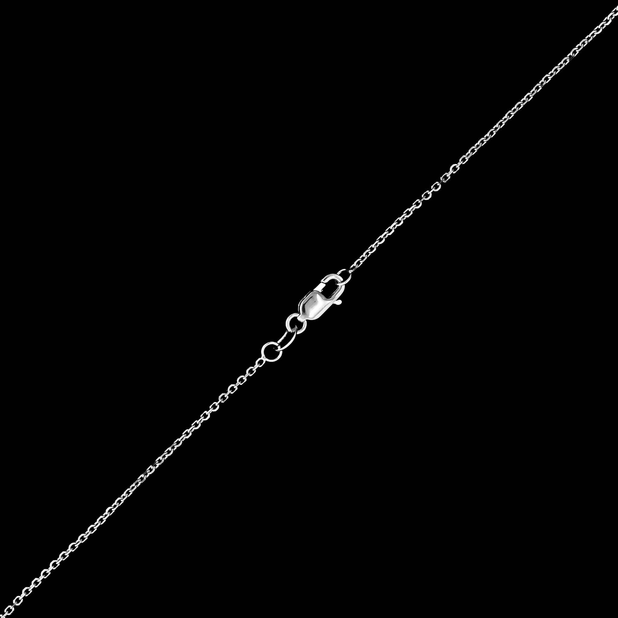 Vintage 14K White Gold Estate Synthetic Sapphire and Diamond Pendant Necklace - Image 3