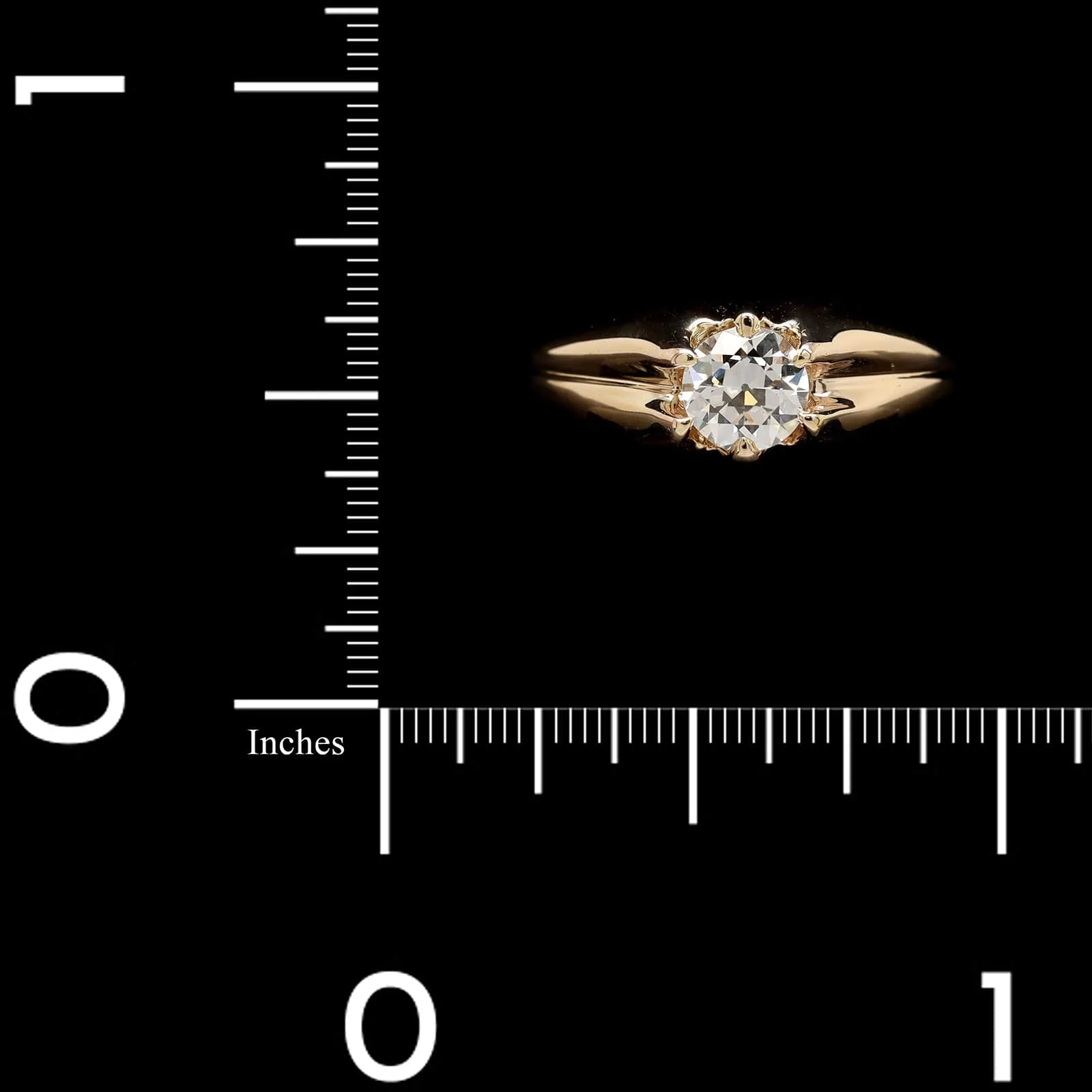 Vintage 14K Yellow Gold Estate Diamond Belcher Set Ring - Image 4