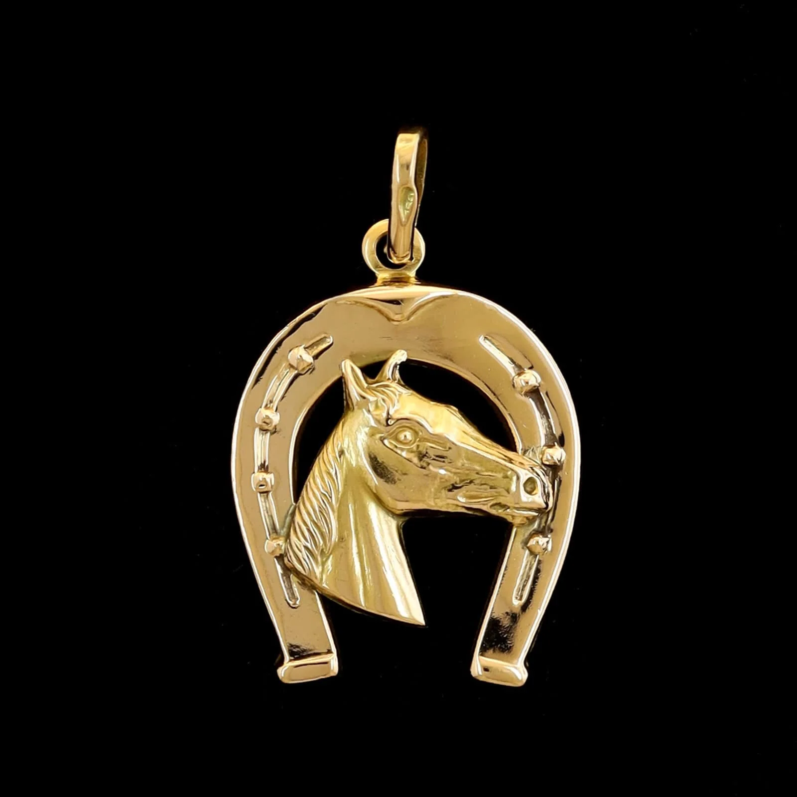 Vintage 18K Yellow Gold Estate Horseshoe Charm
