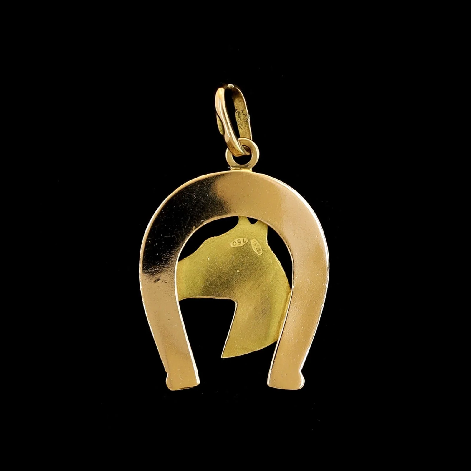 Vintage 18K Yellow Gold Estate Horseshoe Charm - Image 2