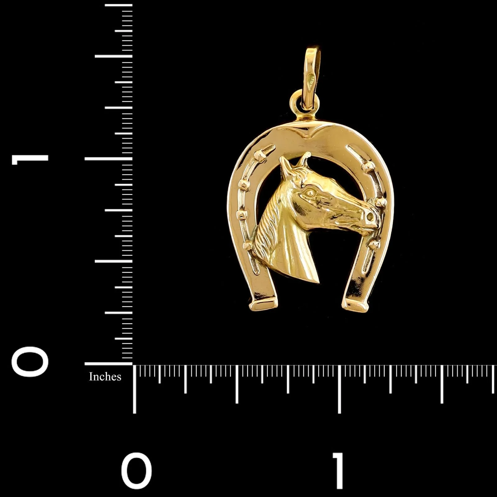 Vintage 18K Yellow Gold Estate Horseshoe Charm - Image 3