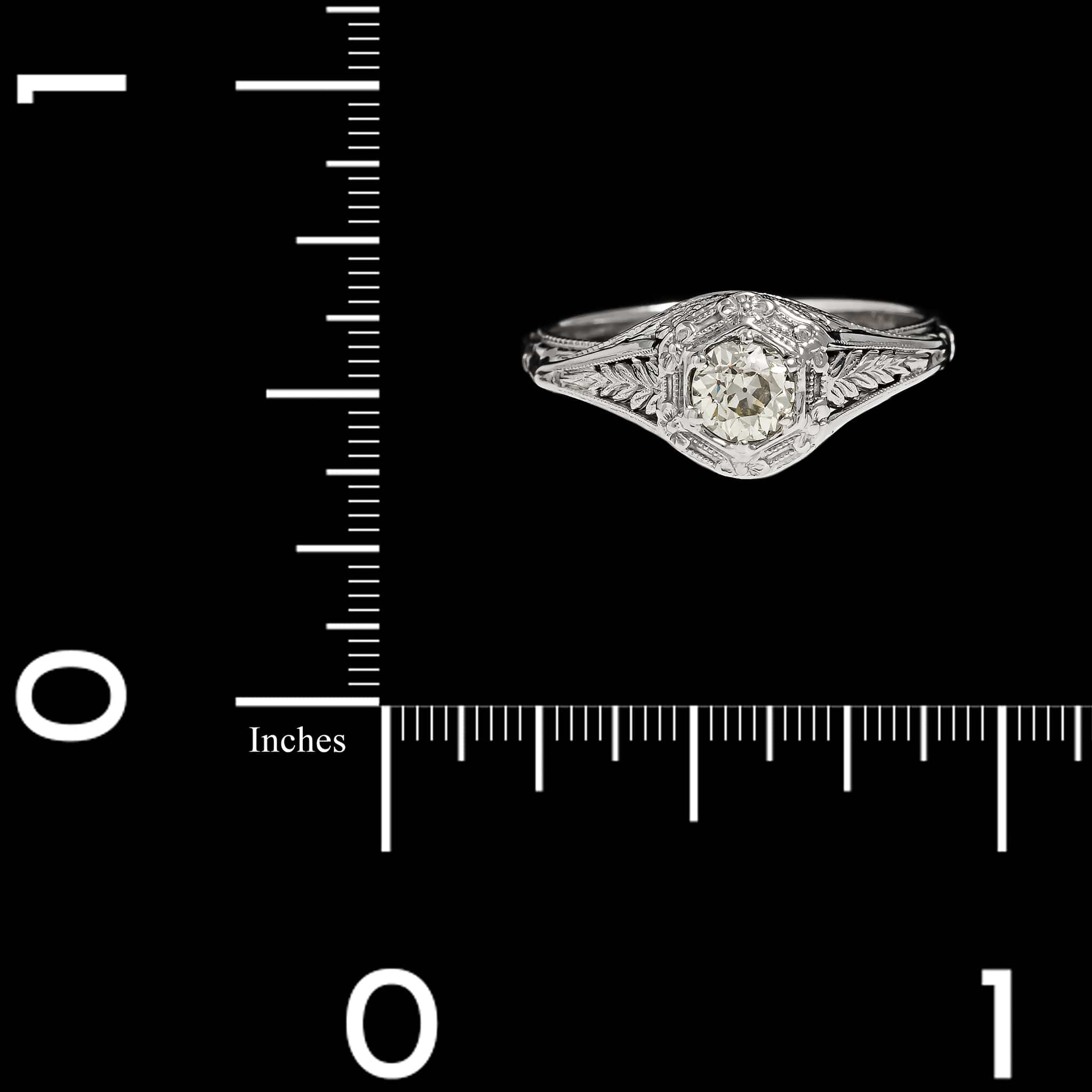 Vintage Belais 18K White Gold Estate Diamond Engagement Ring - Image 4