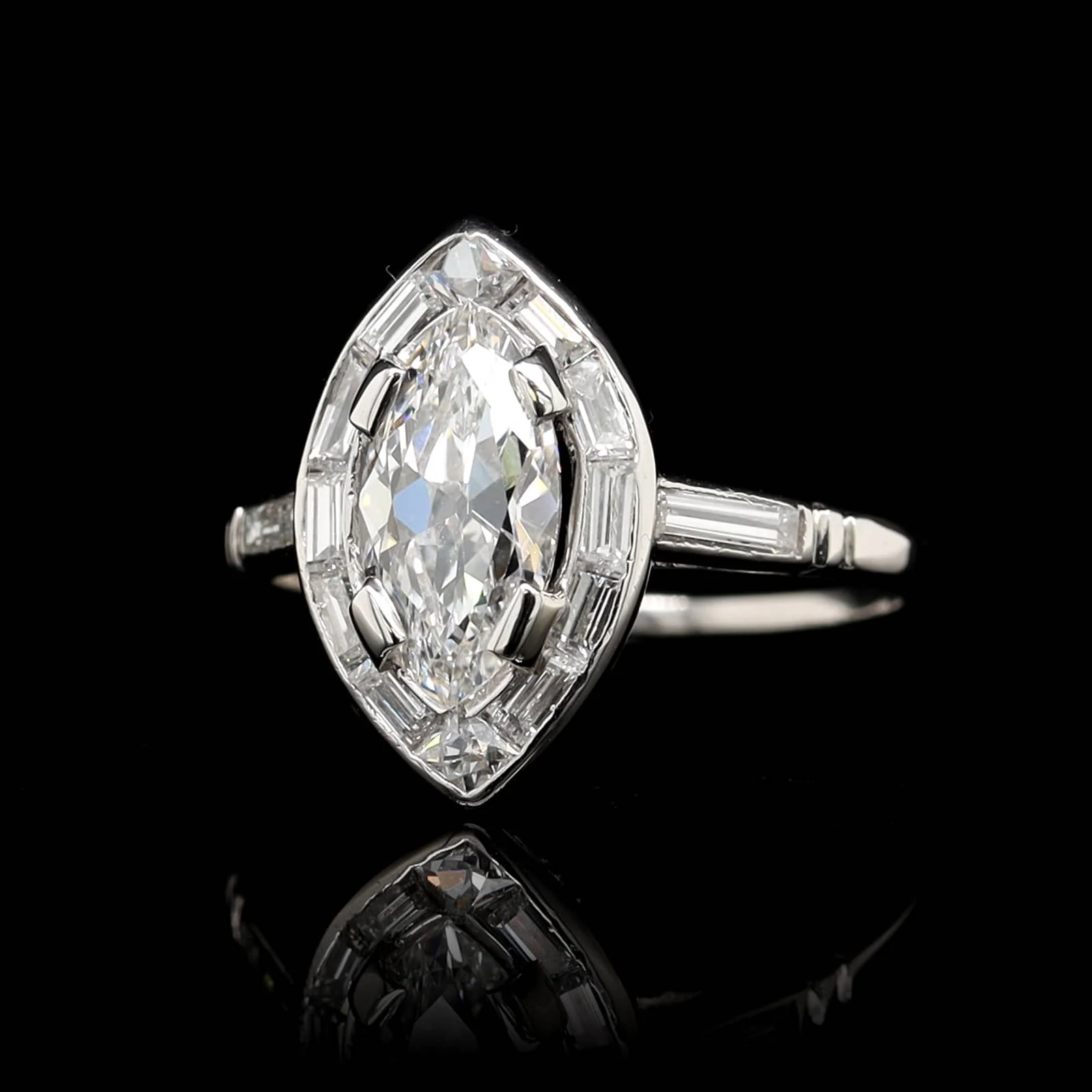 Vintage Estate Palladium Diamond Ring