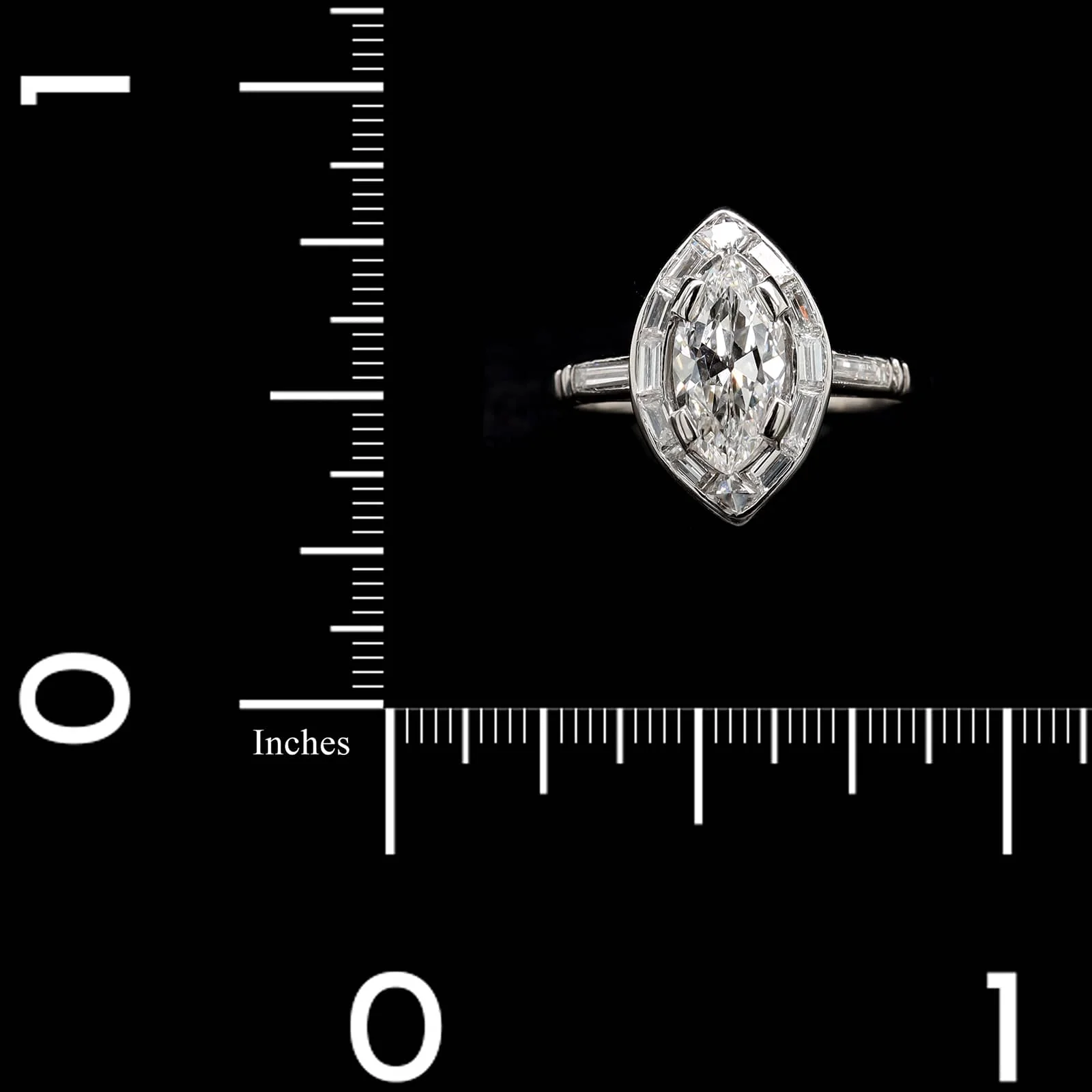 Vintage Estate Palladium Diamond Ring - Image 3