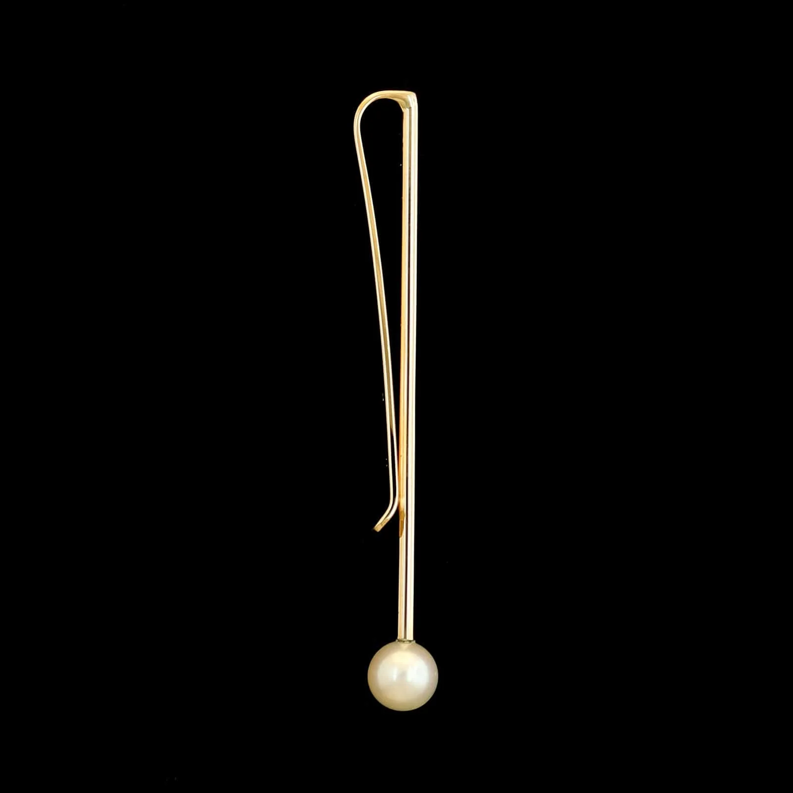 Vintage Larter & Sons 14K Yellow Gold Estate Pearl Tie Bar - Image 3