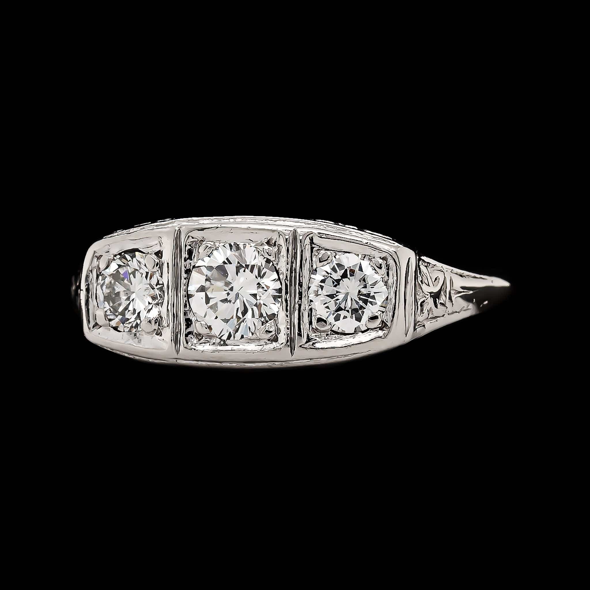 Vintage Platinum Estate Diamond Ring