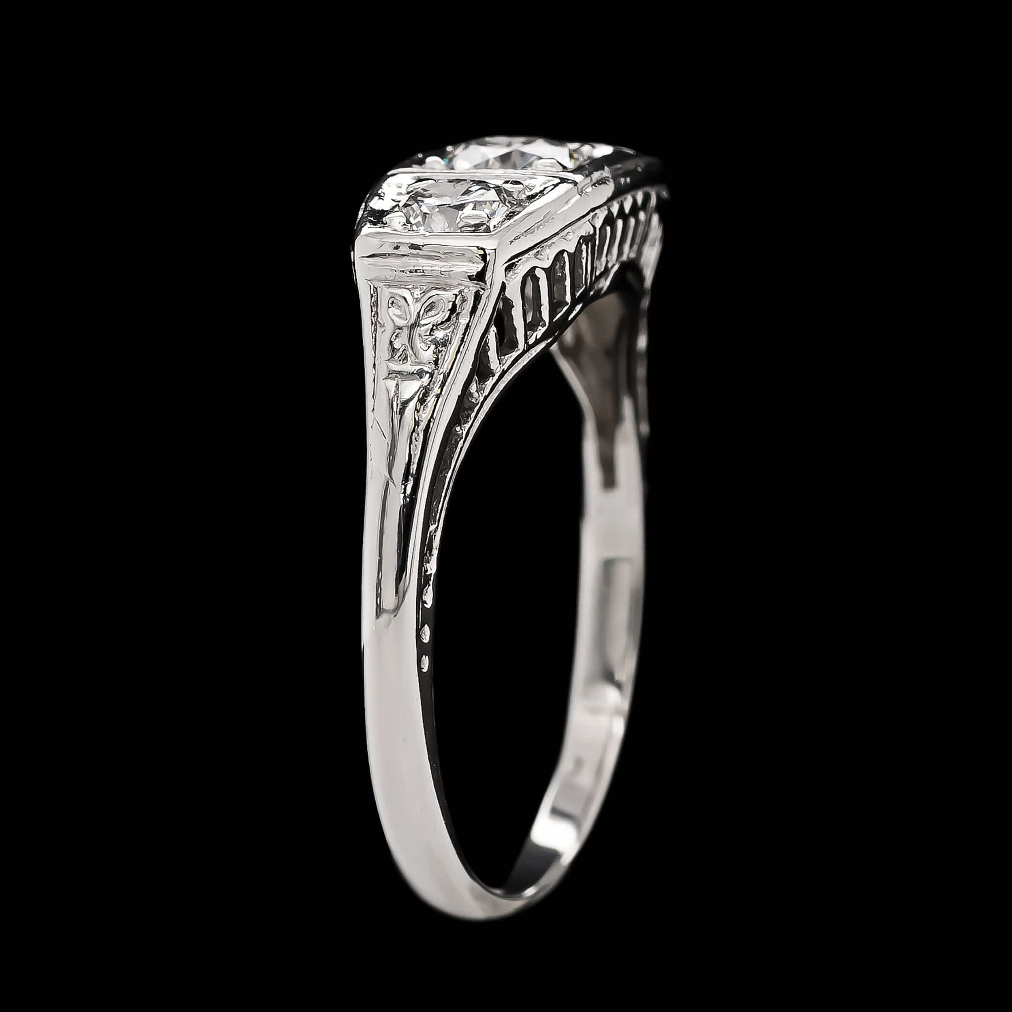 Vintage Platinum Estate Diamond Ring - Image 2