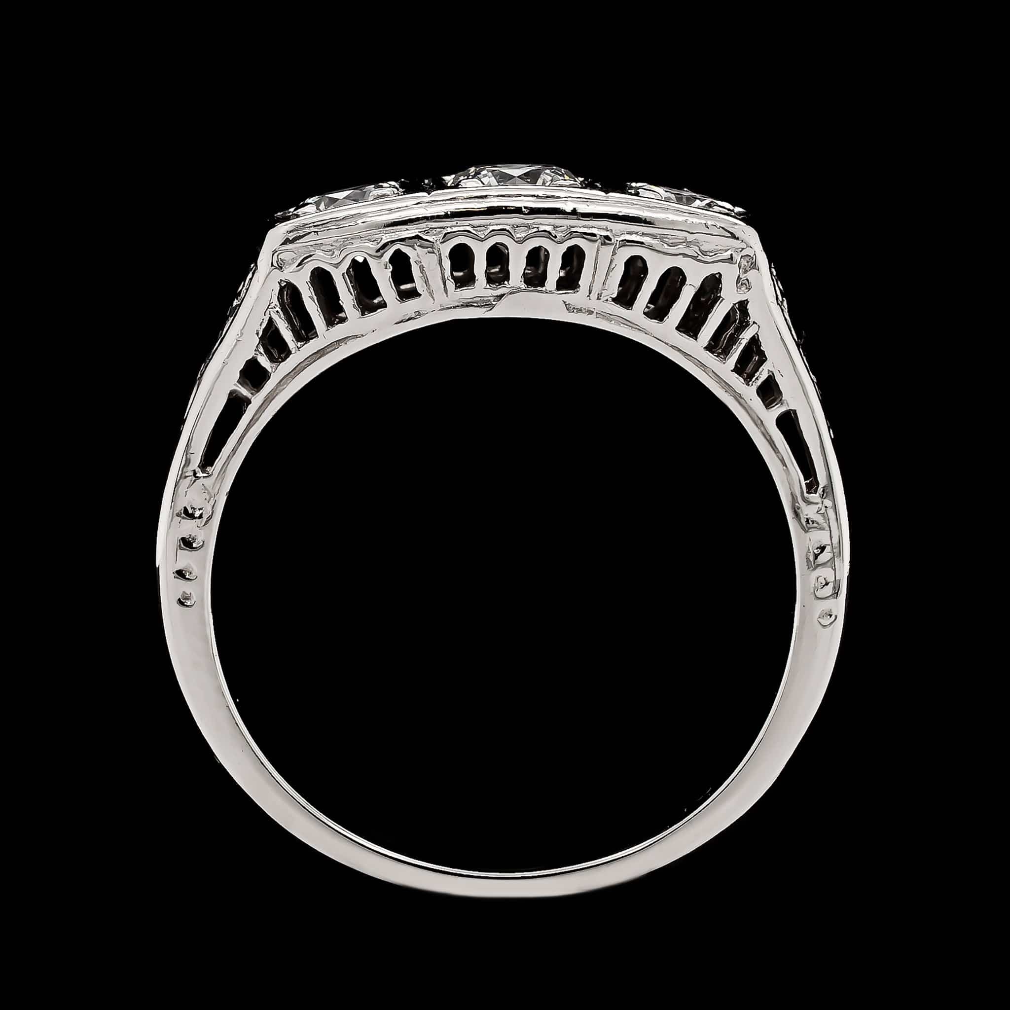 Vintage Platinum Estate Diamond Ring - Image 3
