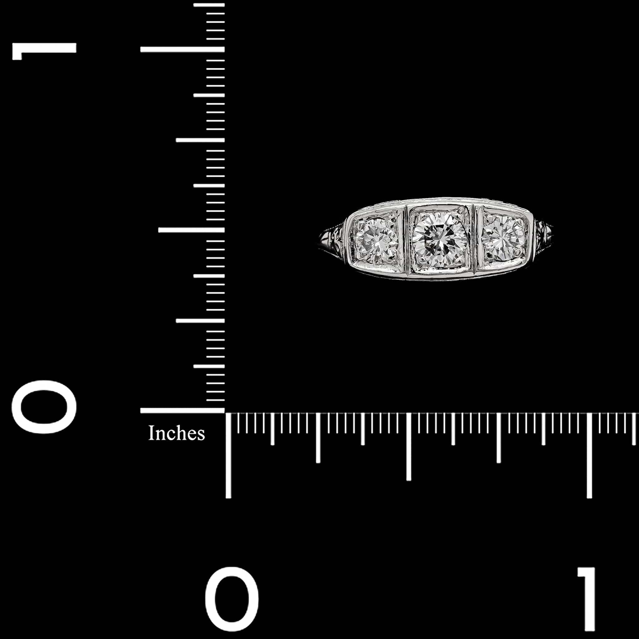 Vintage Platinum Estate Diamond Ring - Image 4