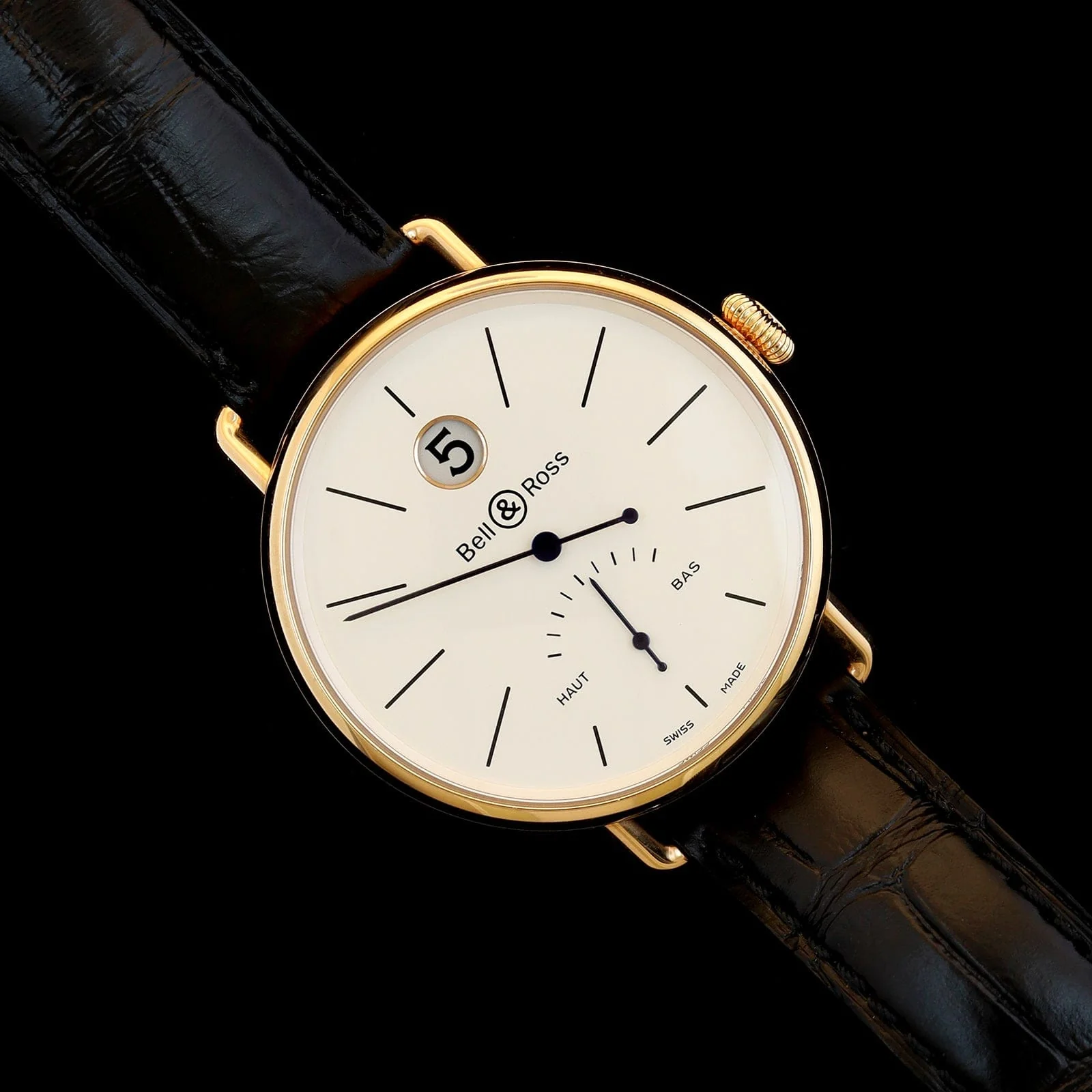 Vintage Rose Gold Pre-Owned Bell & Ross WWI Regulateur Estate Watch - Image 4