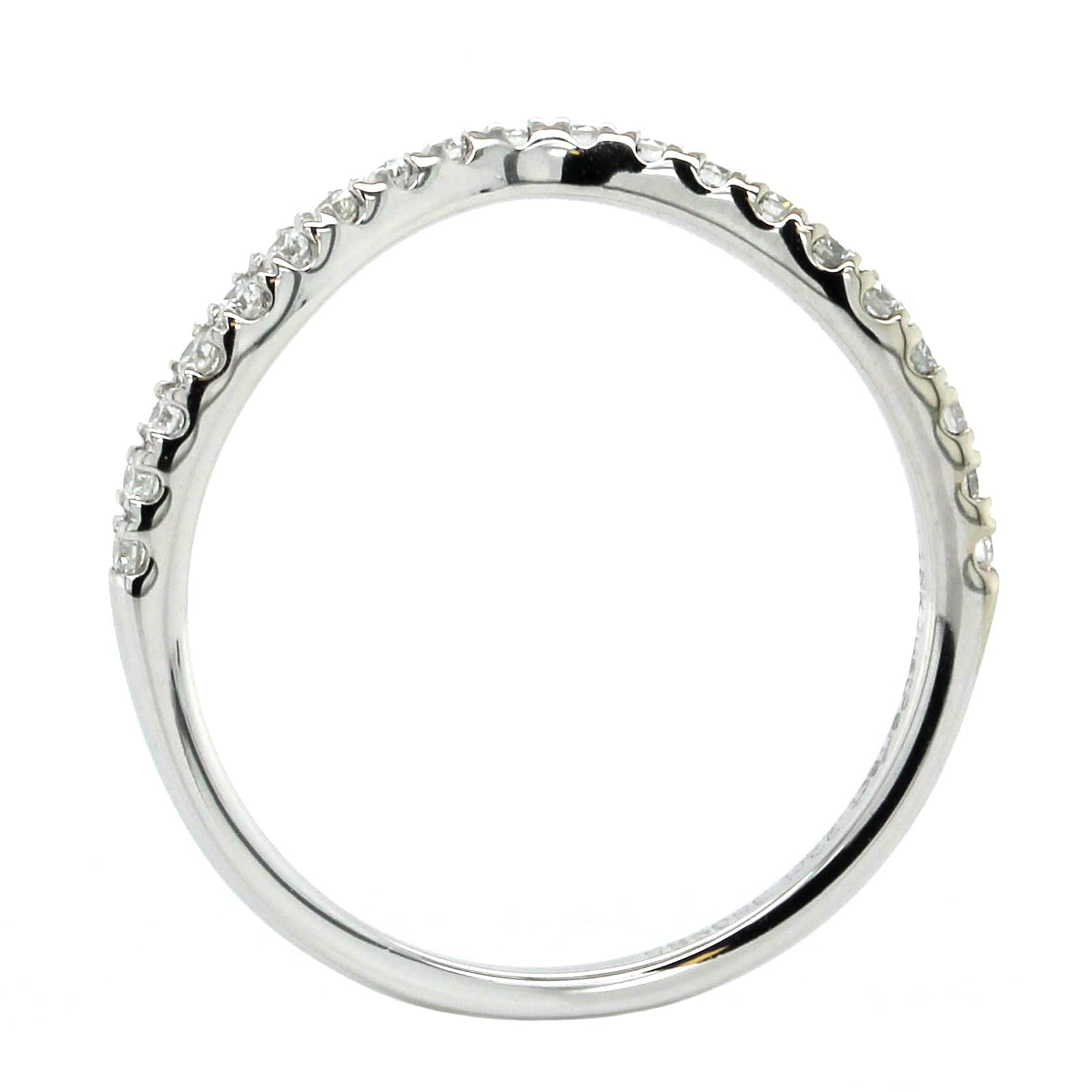18K White Gold Large Curve Diamond Band - Image 3