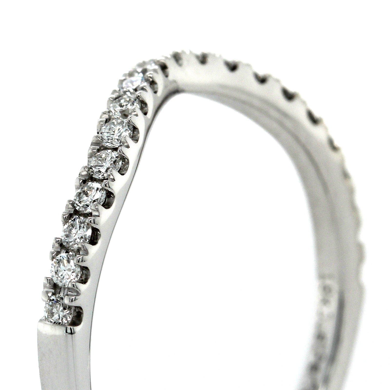 18K White Gold Large Curve Diamond Band - Image 4