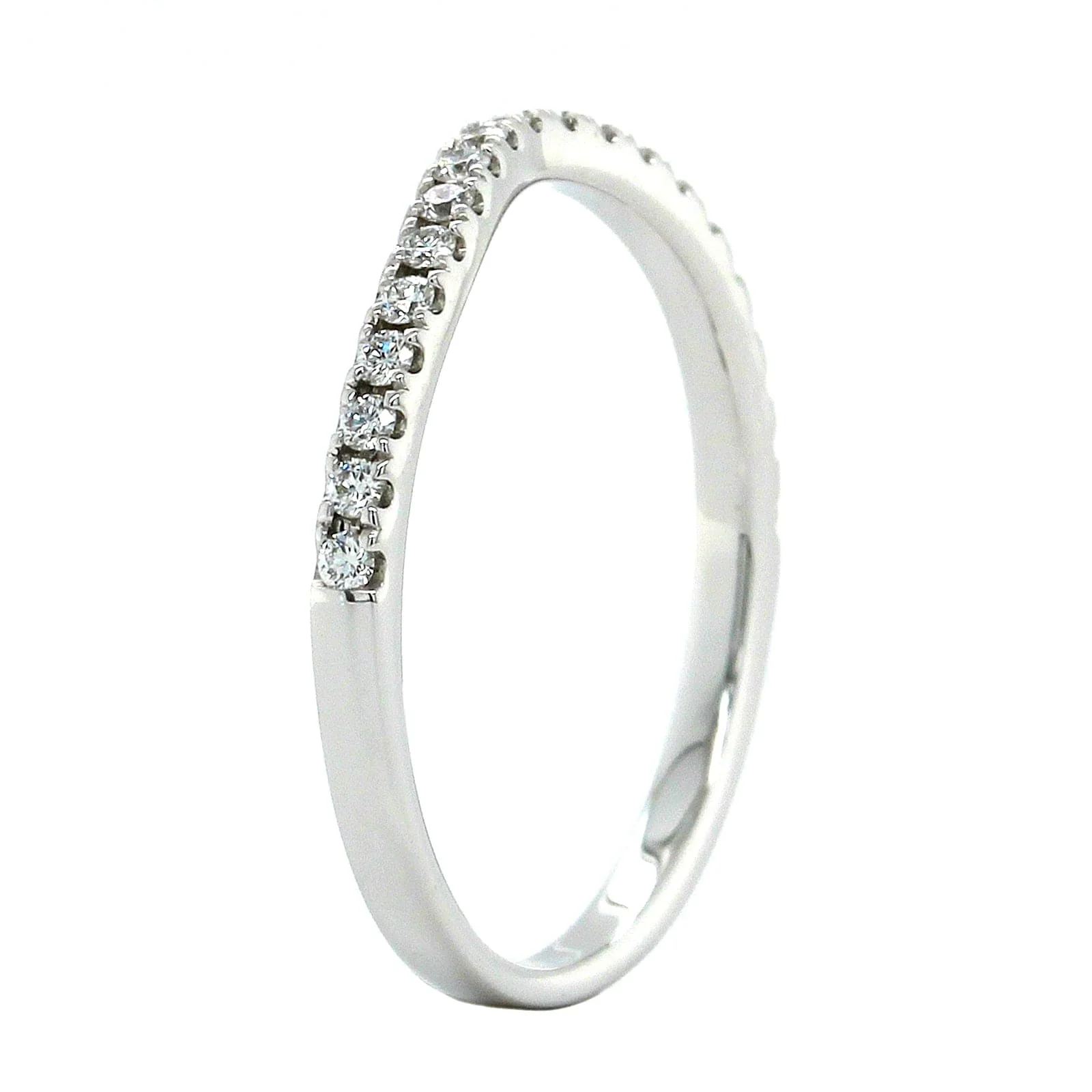 18K White Gold Medium Curve Diamond Band - Image 2