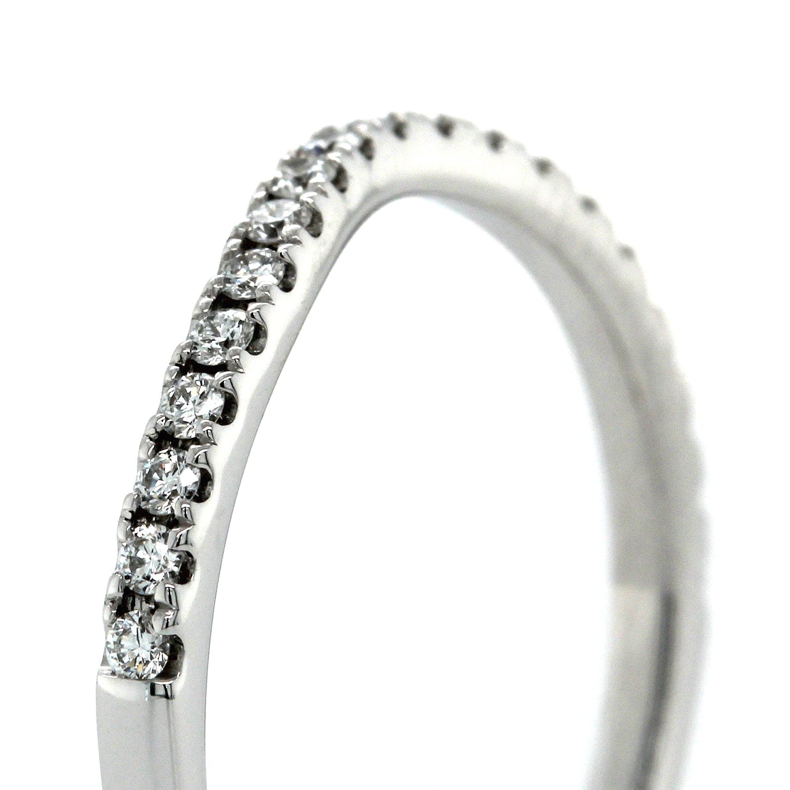18K White Gold Medium Curve Diamond Band - Image 4
