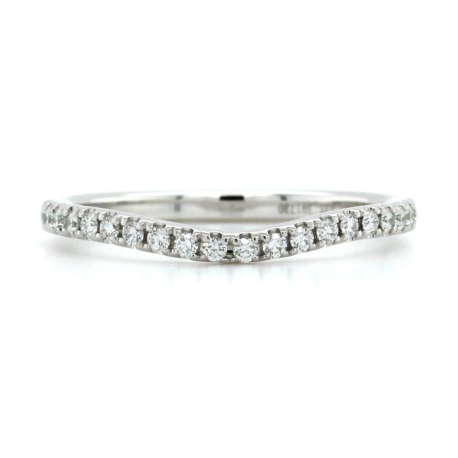18K White Gold Medium Curve Diamond Band - Image 5