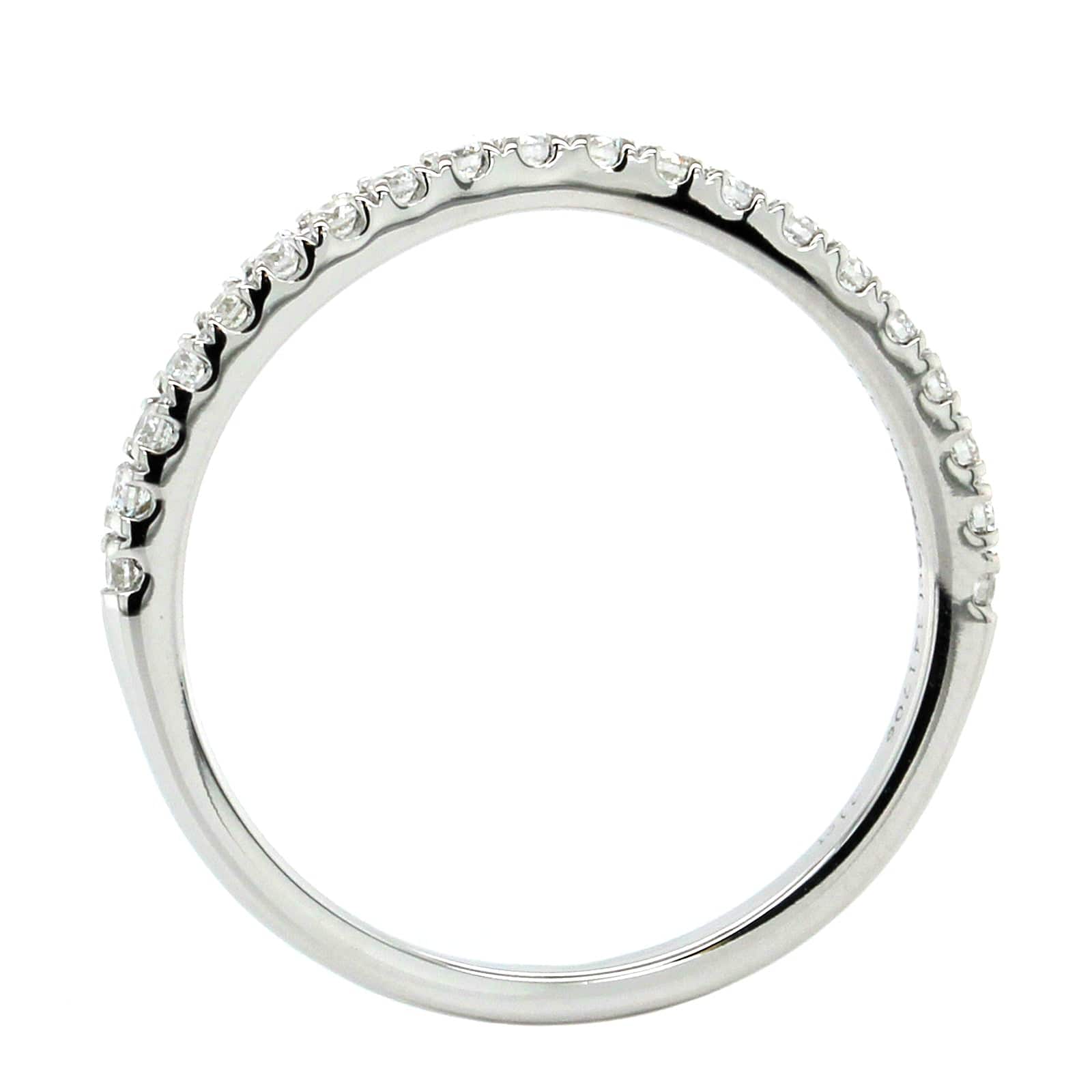 18K White Gold Small Curve Diamond Band - Image 3