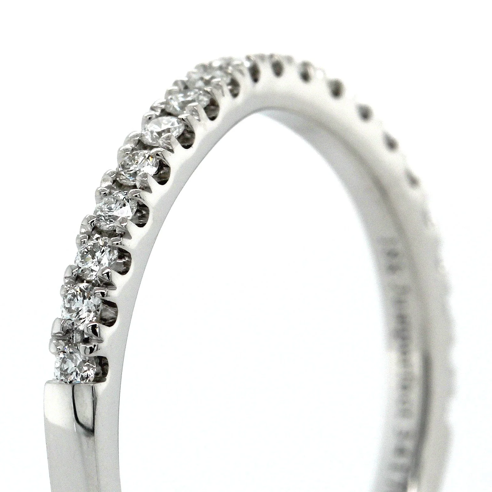 18K White Gold Small Curve Diamond Band - Image 4