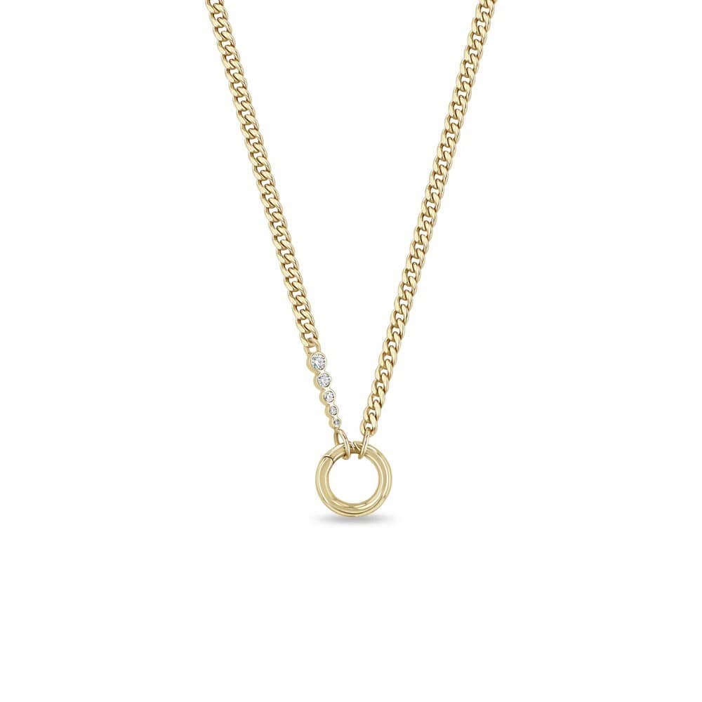 Zoe Chicco 14K Yellow Gold Diamond Curb Chain Necklace