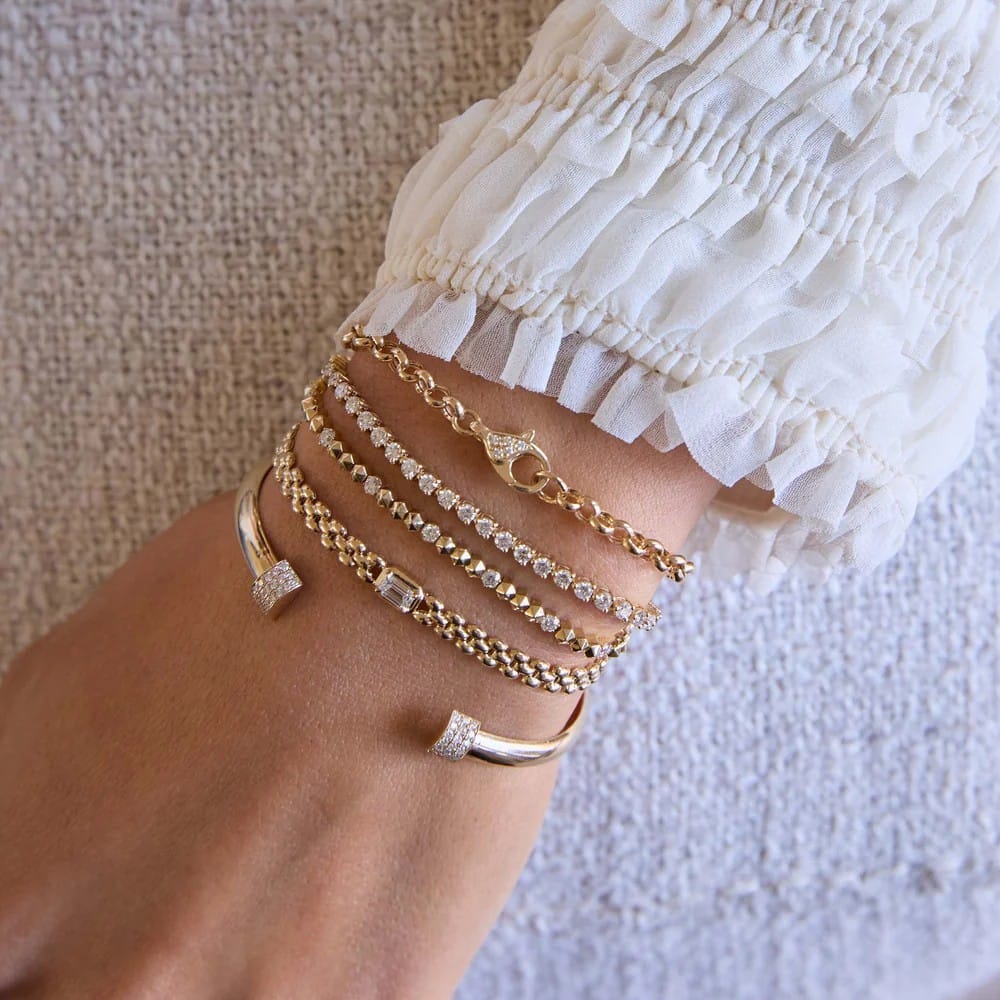 Zoe Chicco 14K Yellow Gold Large Diamond Rolo Chain Bracelet - Image 3