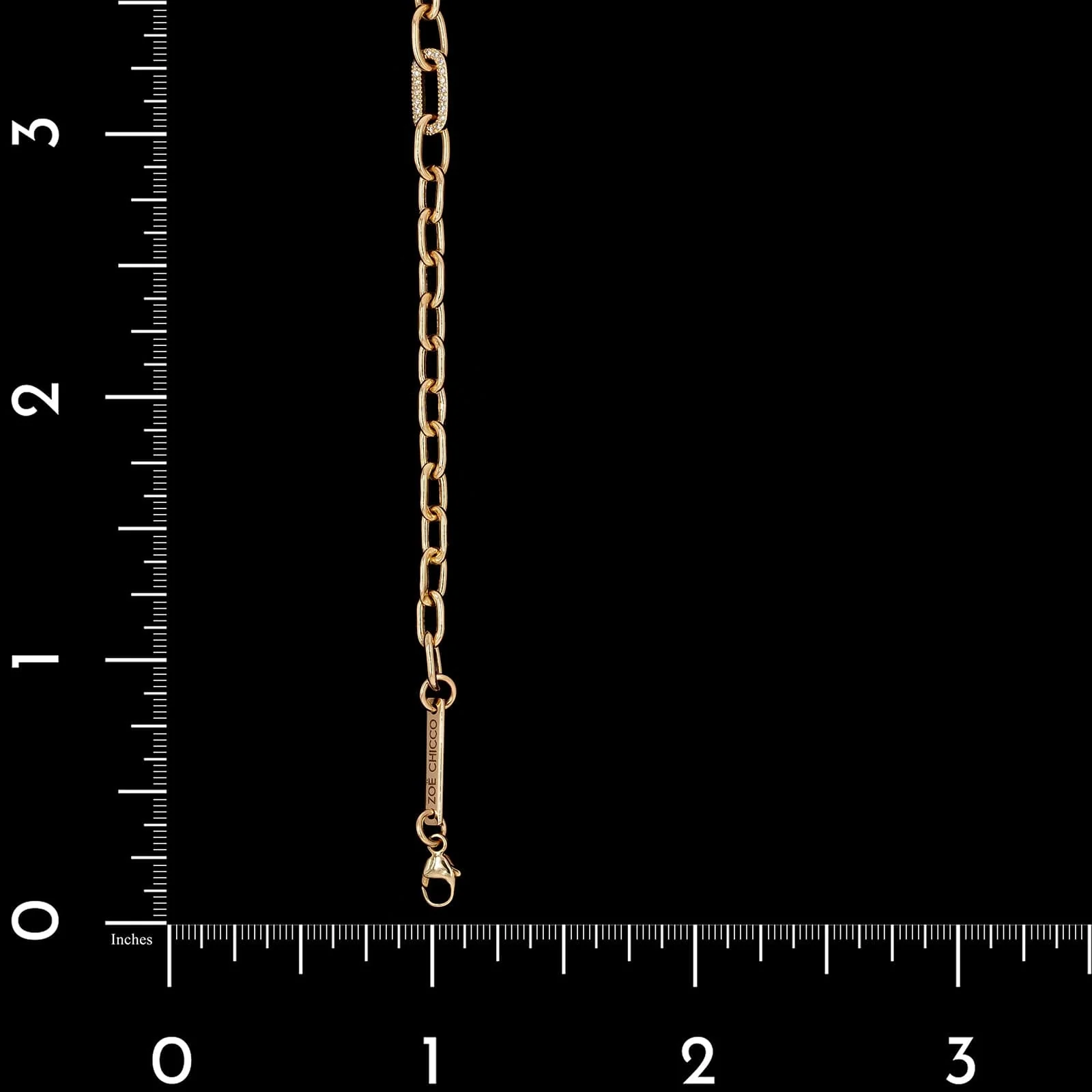 Zoe Chico 14K Yellow Gold Estate Diamond Oval Link Bracelet - Image 3