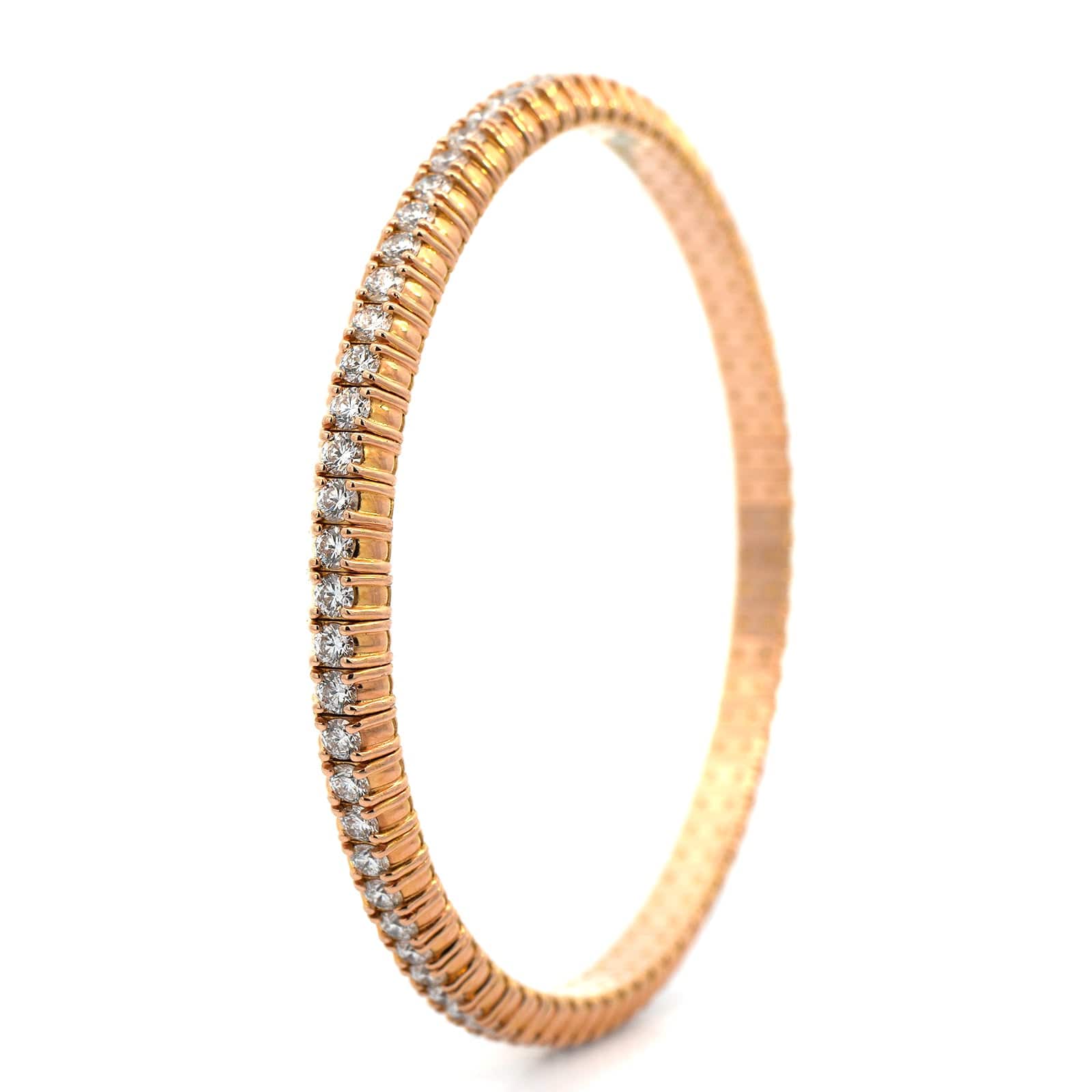 Zydo 18K Rose Gold Diamond Stretch Bracelet - Image 2