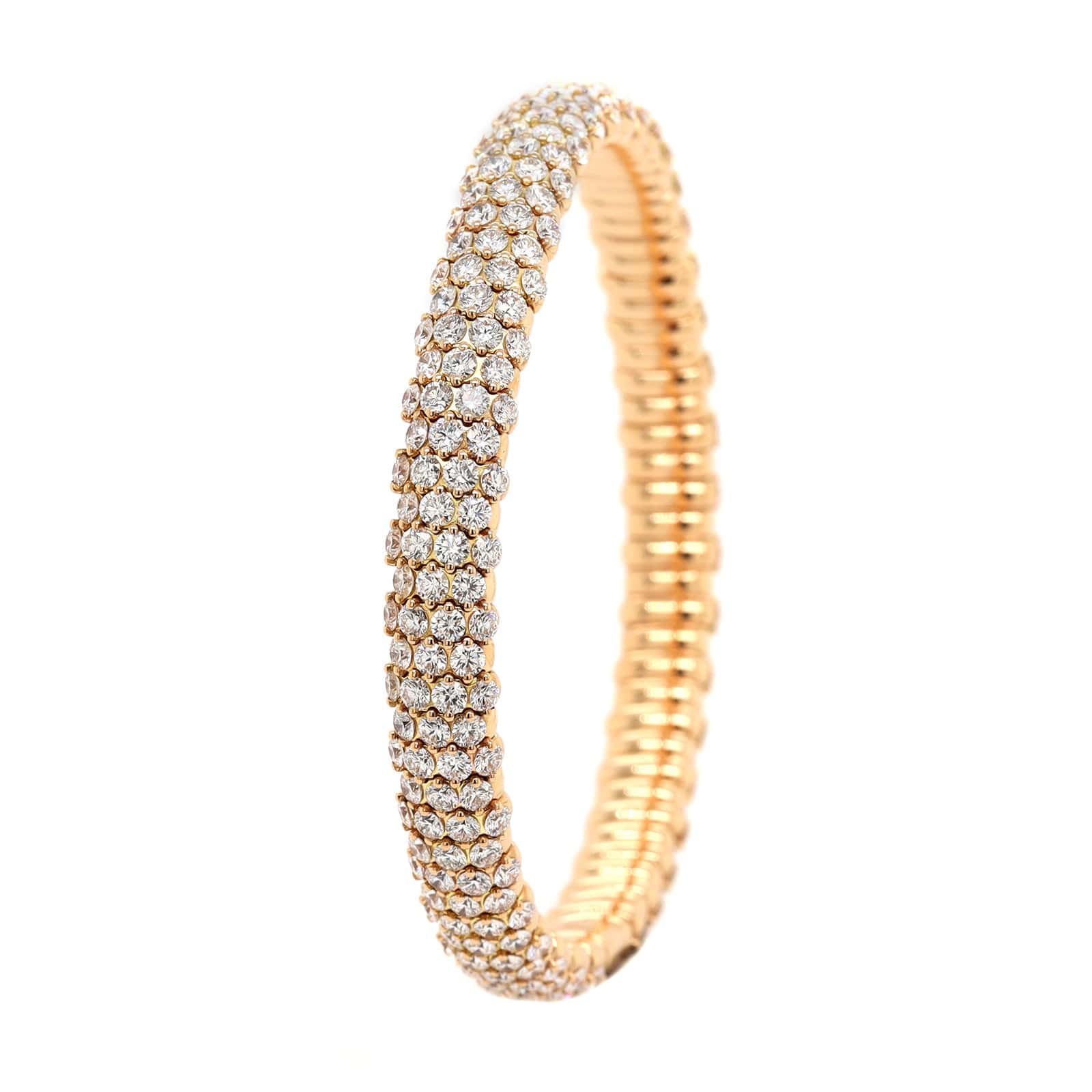 Zydo 18K Rose Gold Pave Diamond Stretch Bracelet - Image 2