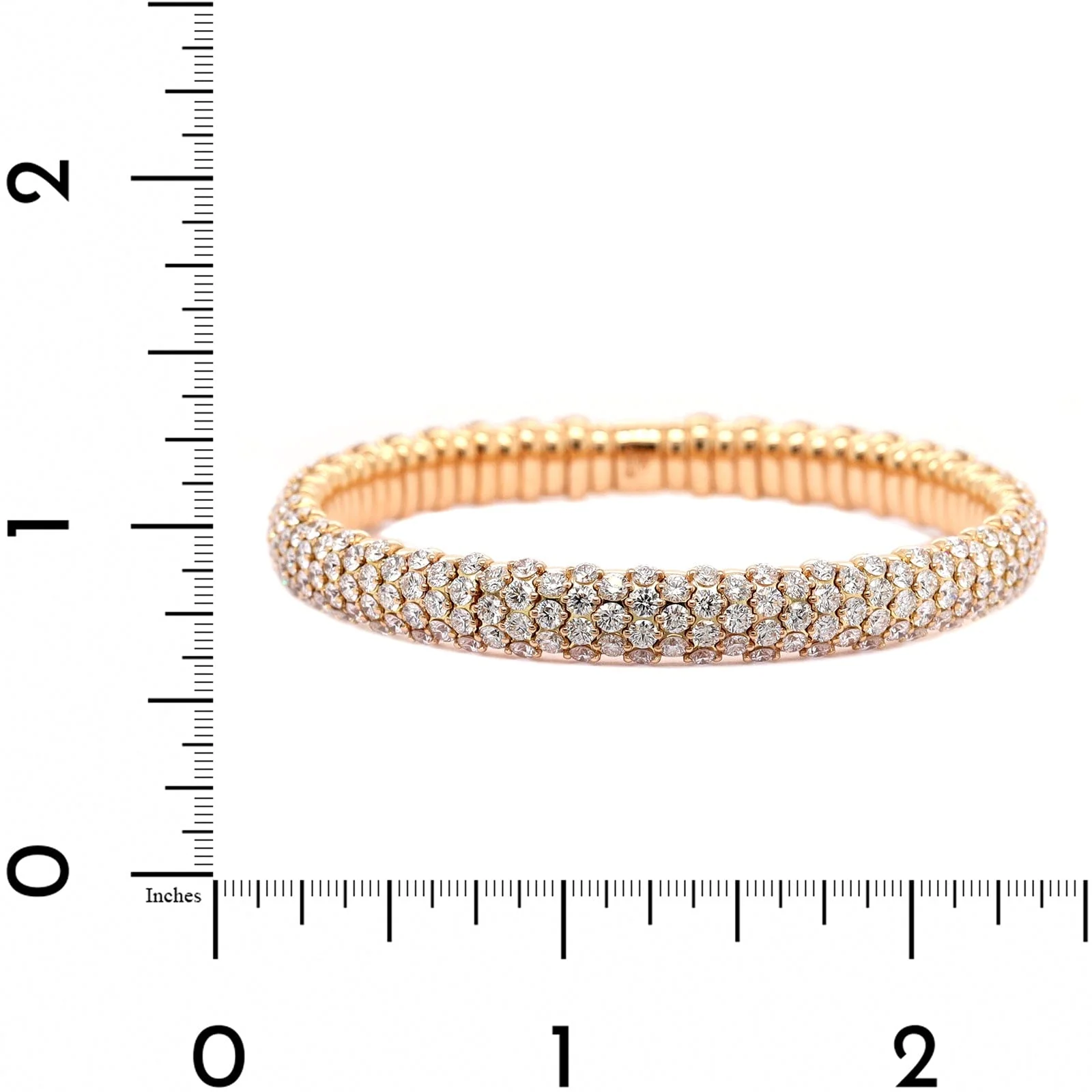 Zydo 18K Rose Gold Pave Diamond Stretch Bracelet - Image 3