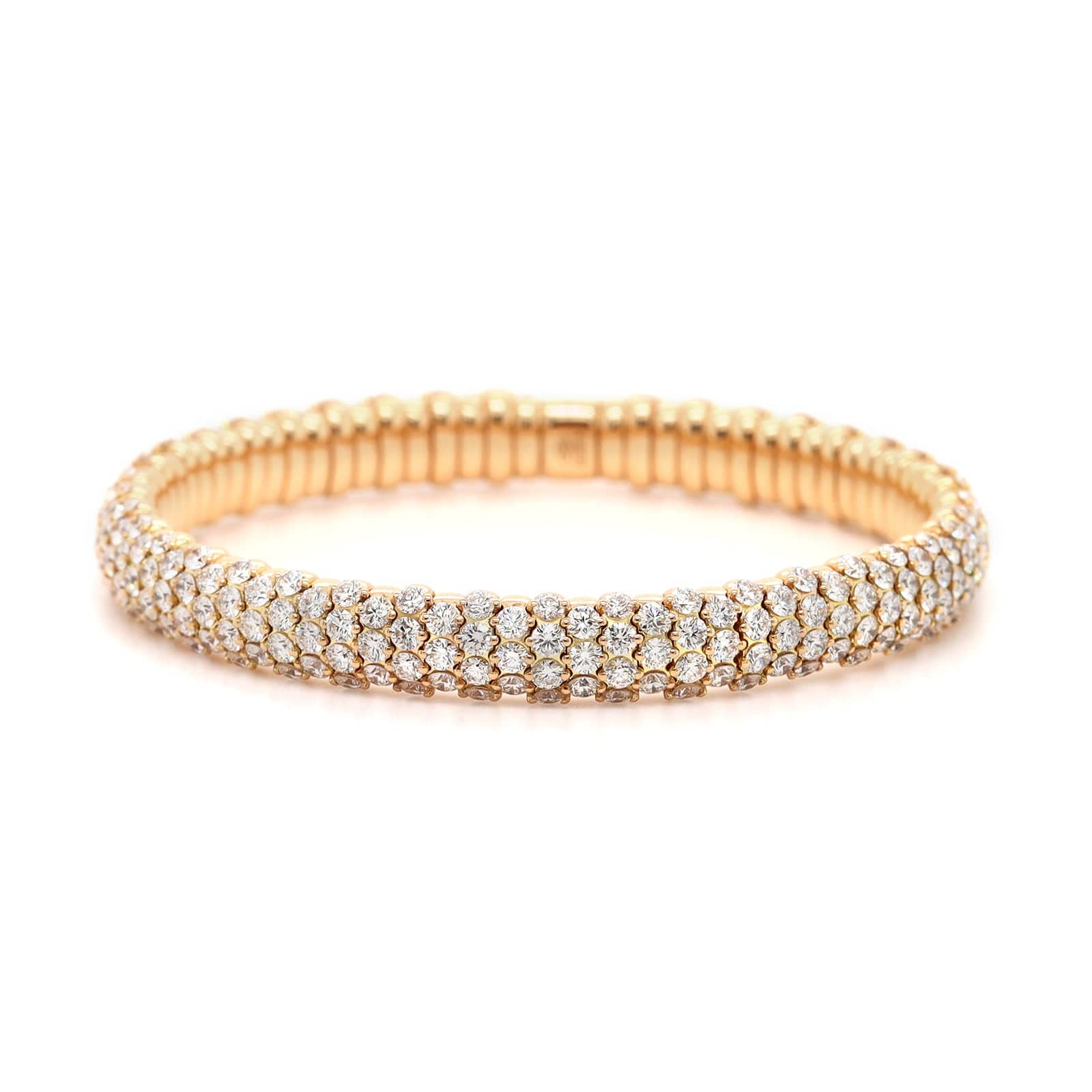 Zydo 18K Rose Gold Pave Diamond Stretch Bracelet - Image 4