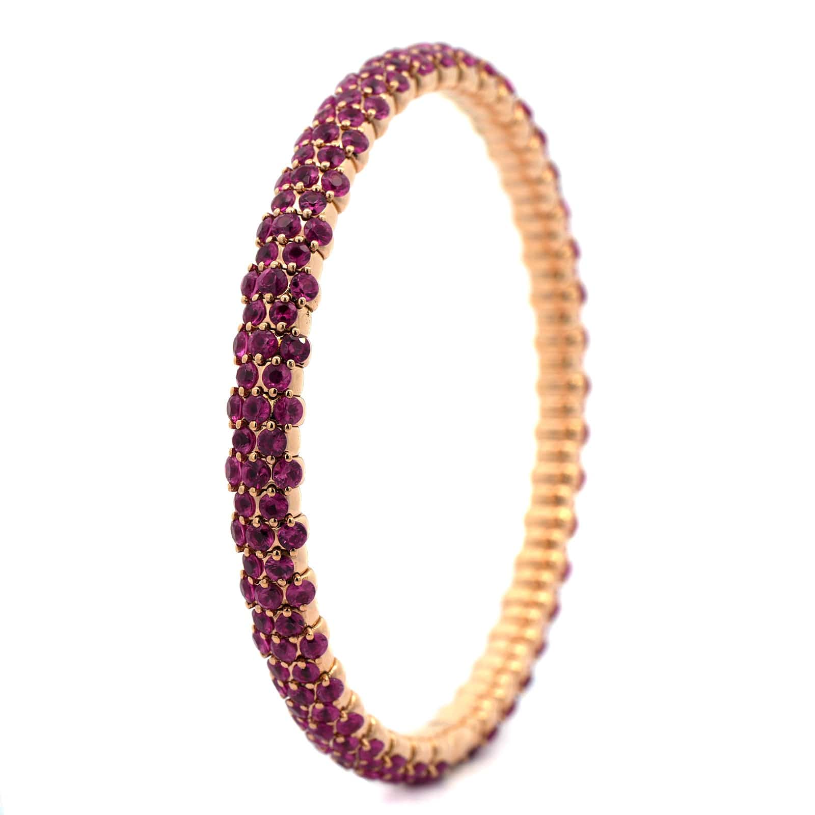 Zydo 18K Rose Gold Pink Sapphire Stretch Bracelet - Image 2