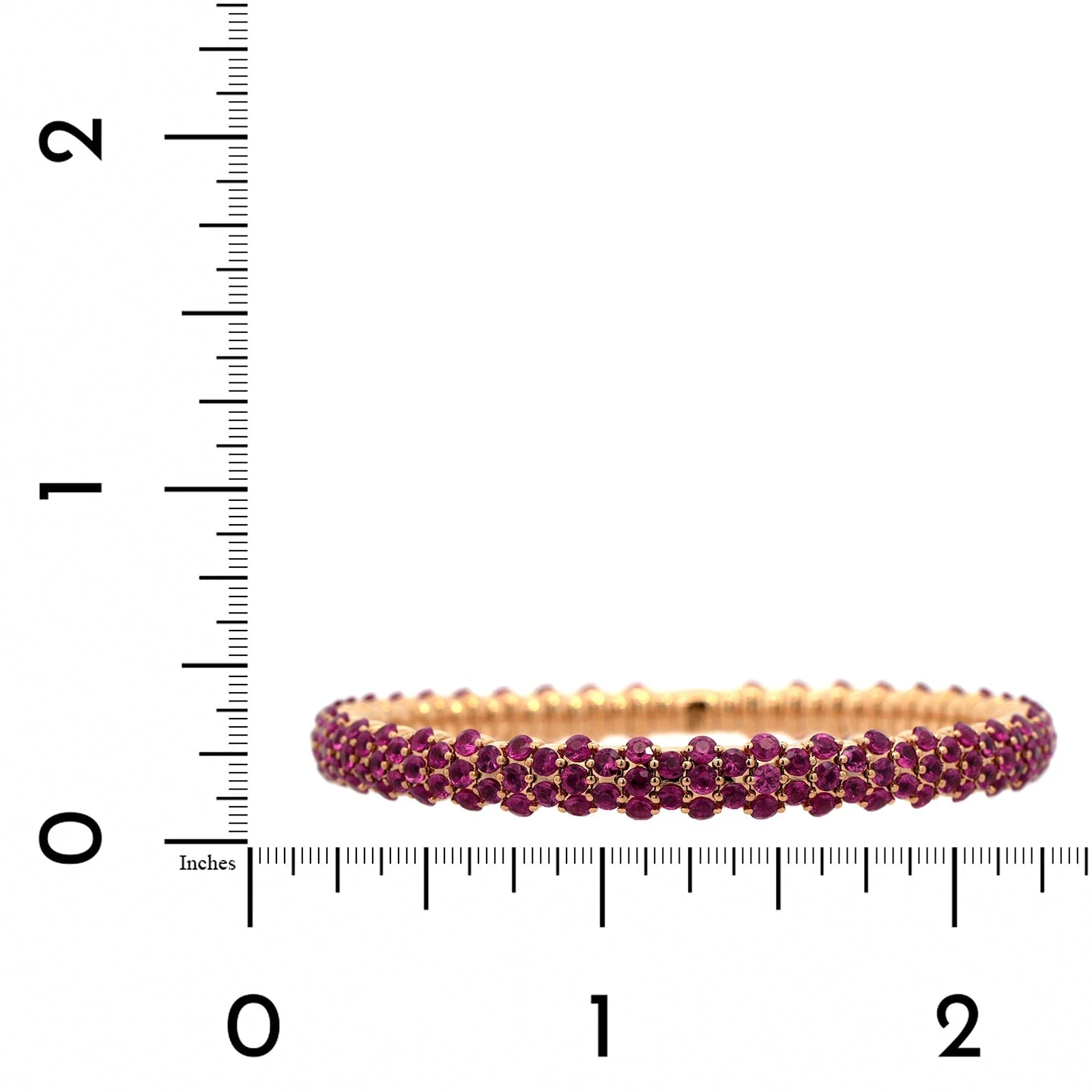 Zydo 18K Rose Gold Pink Sapphire Stretch Bracelet - Image 3