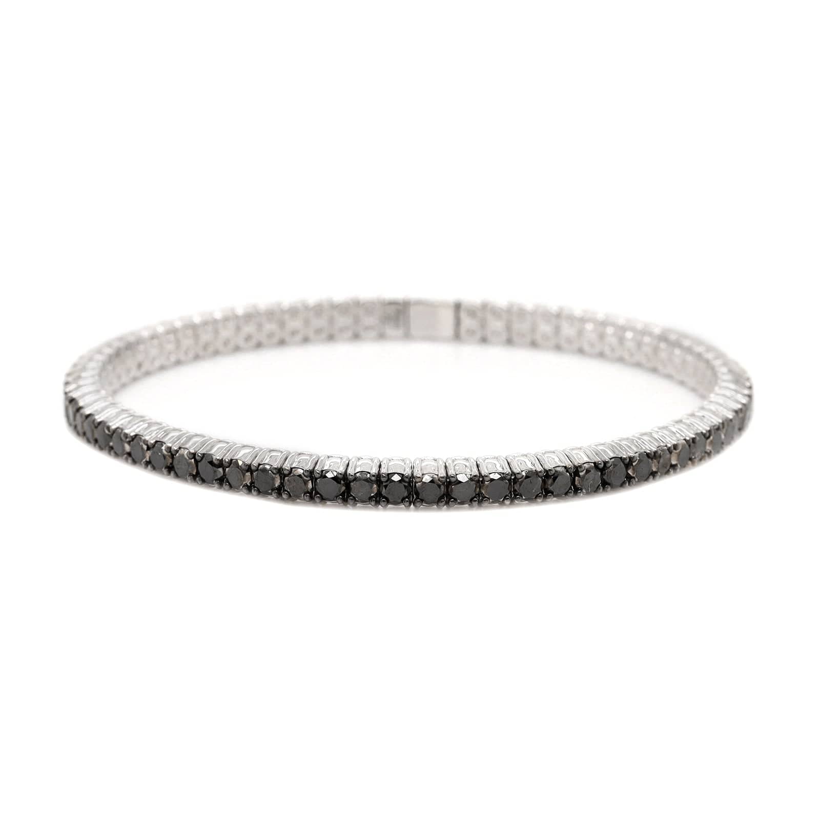 Zydo 18K White Gold Black Diamond Stretch Bracelet