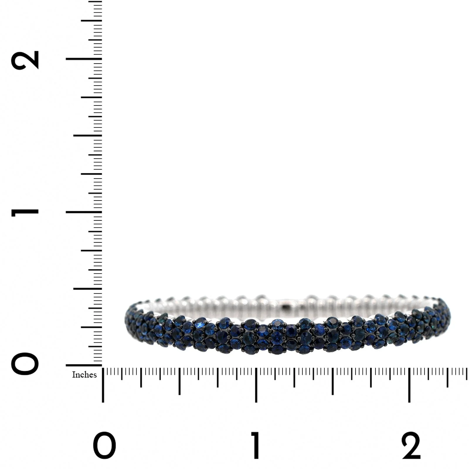 Zydo 18K White Gold Blue Sapphire Stretch Bracelet - Image 3