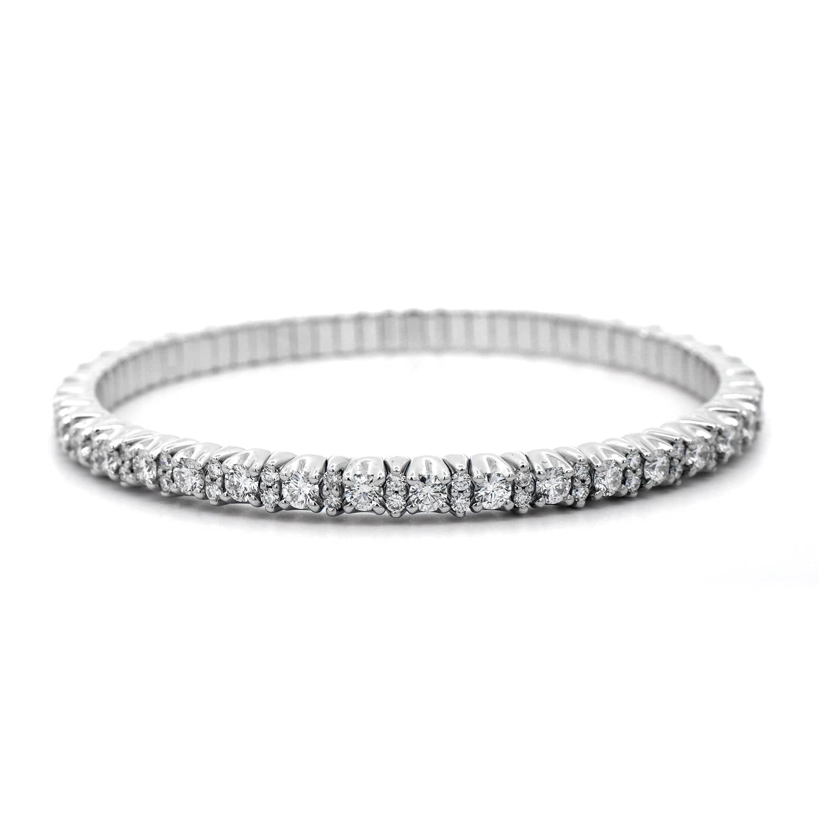 Zydo 18K White Gold Diamond Stretch Bracelet - Image 4