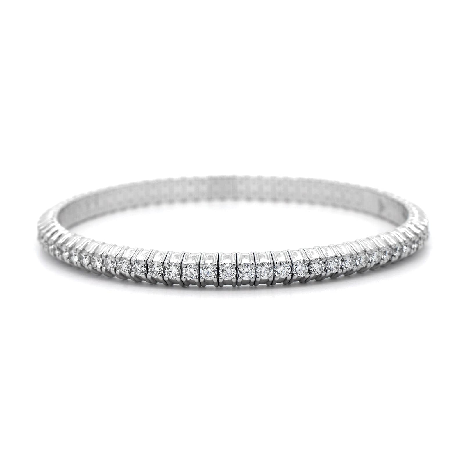 Zydo 18K White Gold Diamond Stretch Bracelet - Image 4