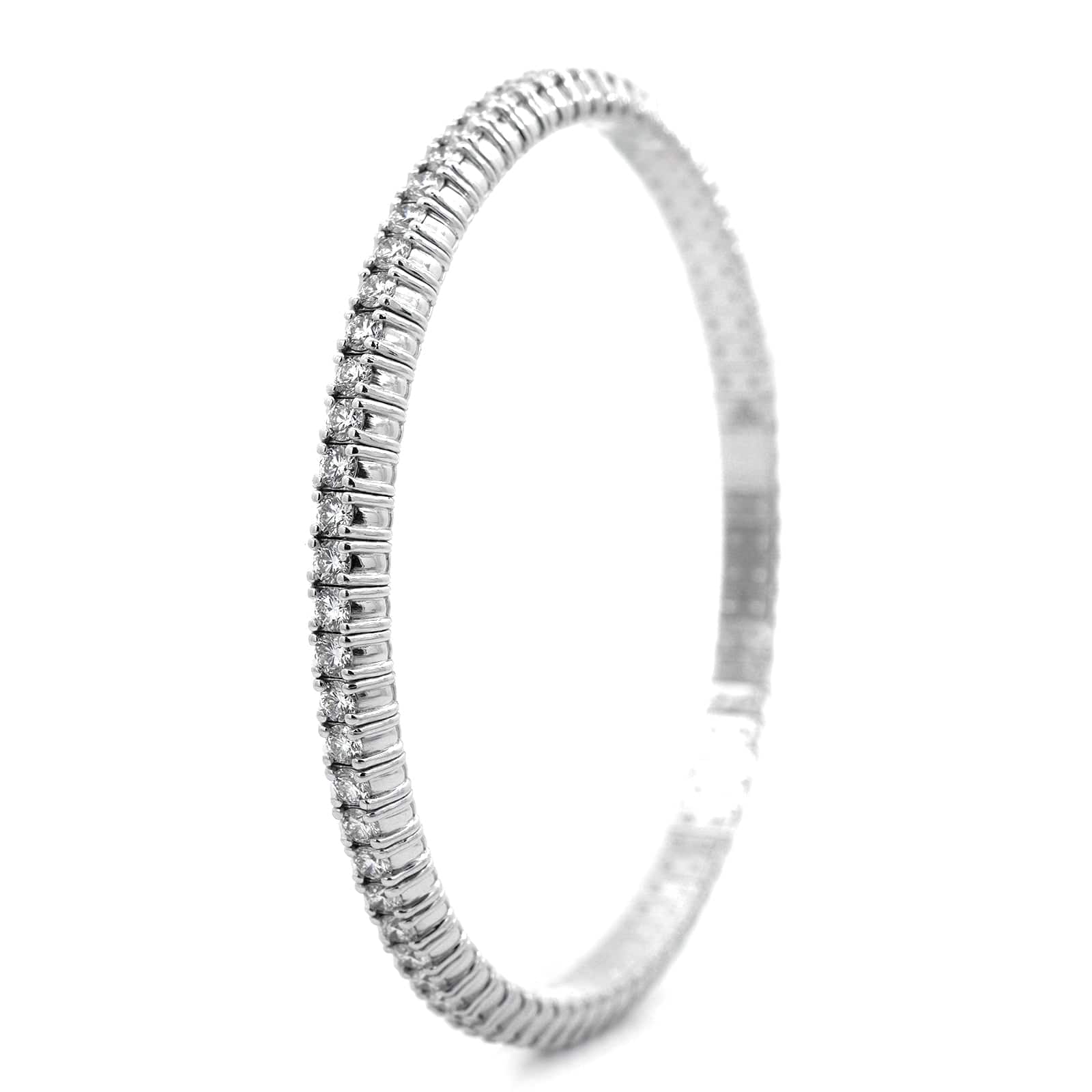 Zydo 18K White Gold Diamond Stretch Bracelet - Image 2