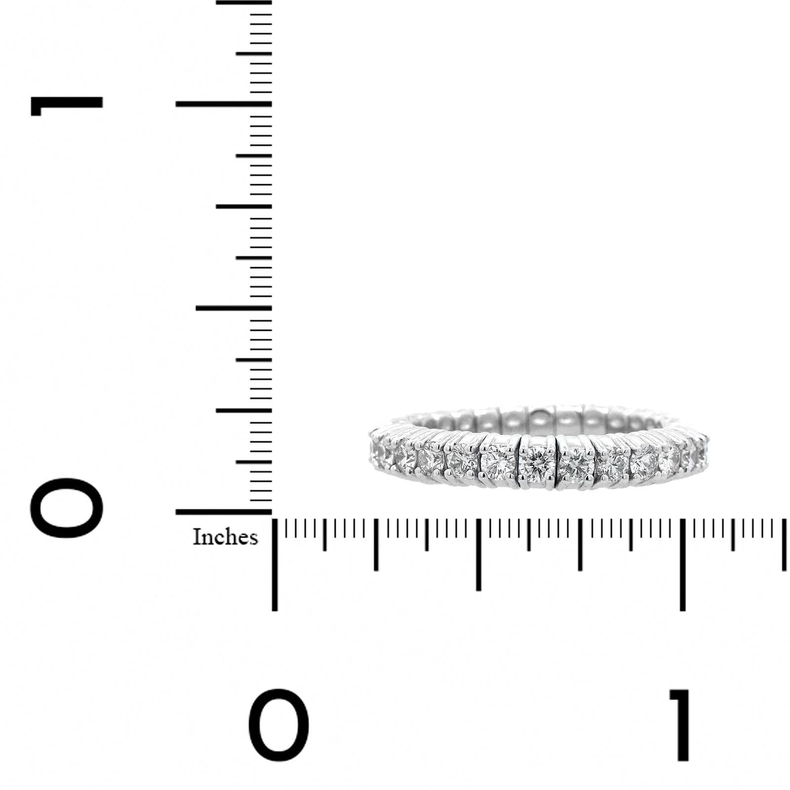 Zydo 18K White Gold Prong Set Diamond Stretch Ring - Image 3