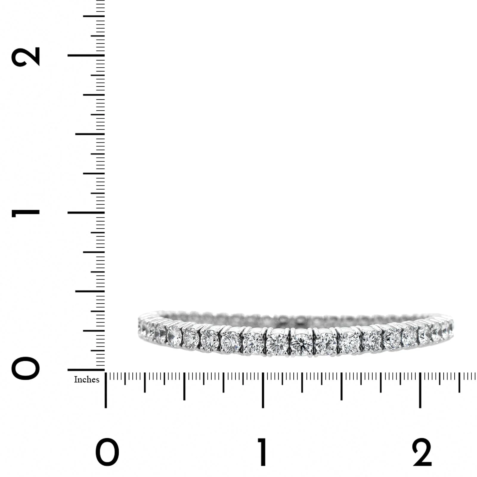 Zydo 18K White Gold Single Row Diamond Stretch Bracelet - Image 3
