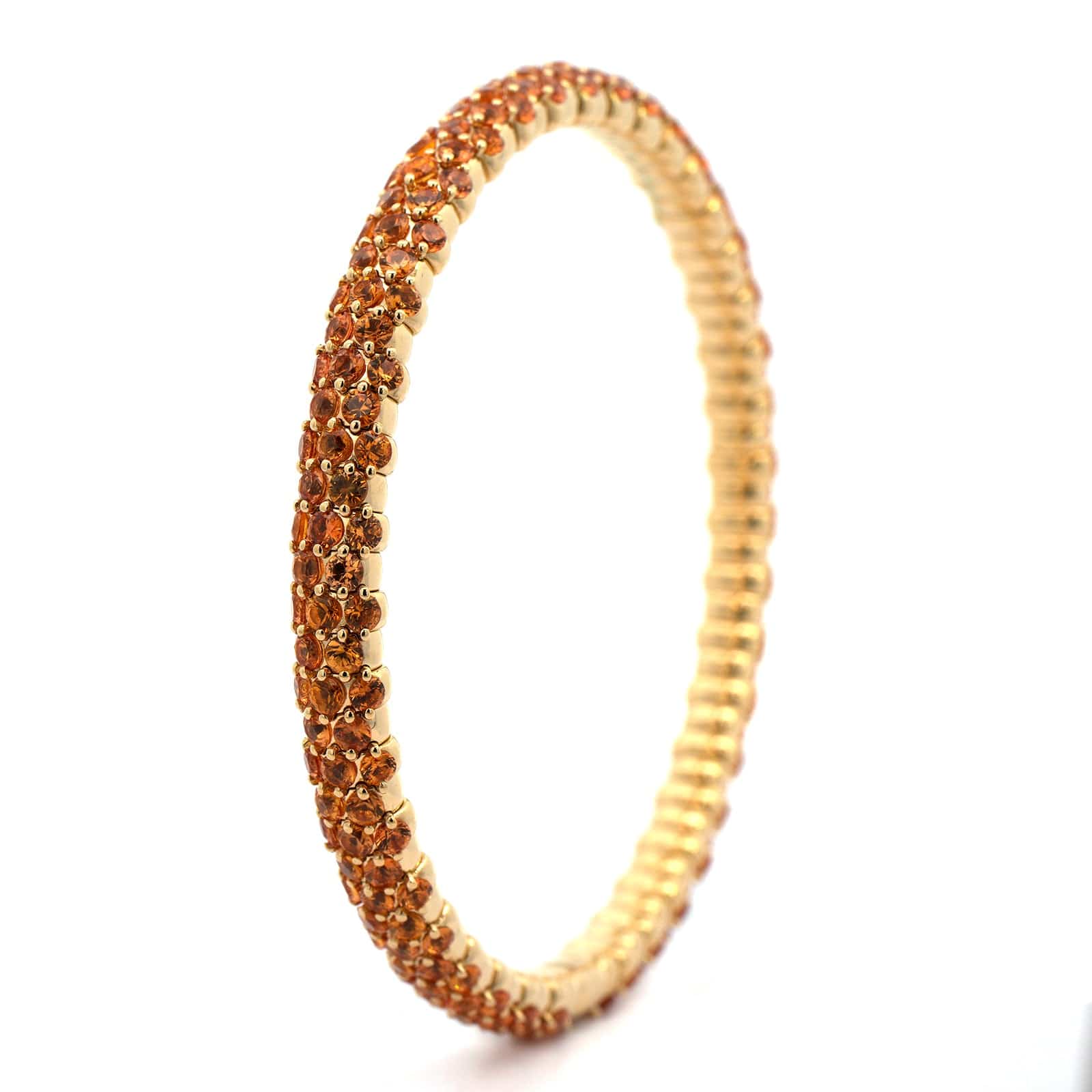 Zydo 18K Yellow Gold Orange Sapphire Stretch Bracelet - Image 2