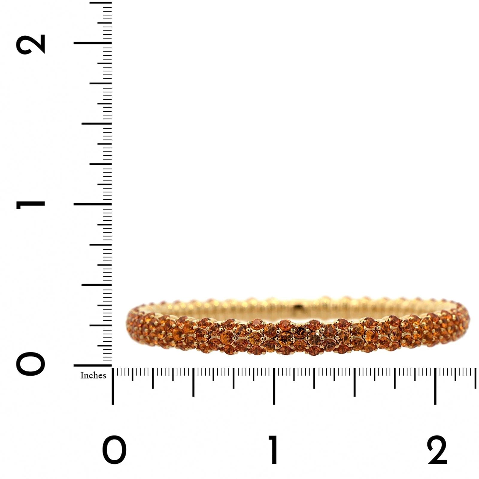 Zydo 18K Yellow Gold Orange Sapphire Stretch Bracelet - Image 3