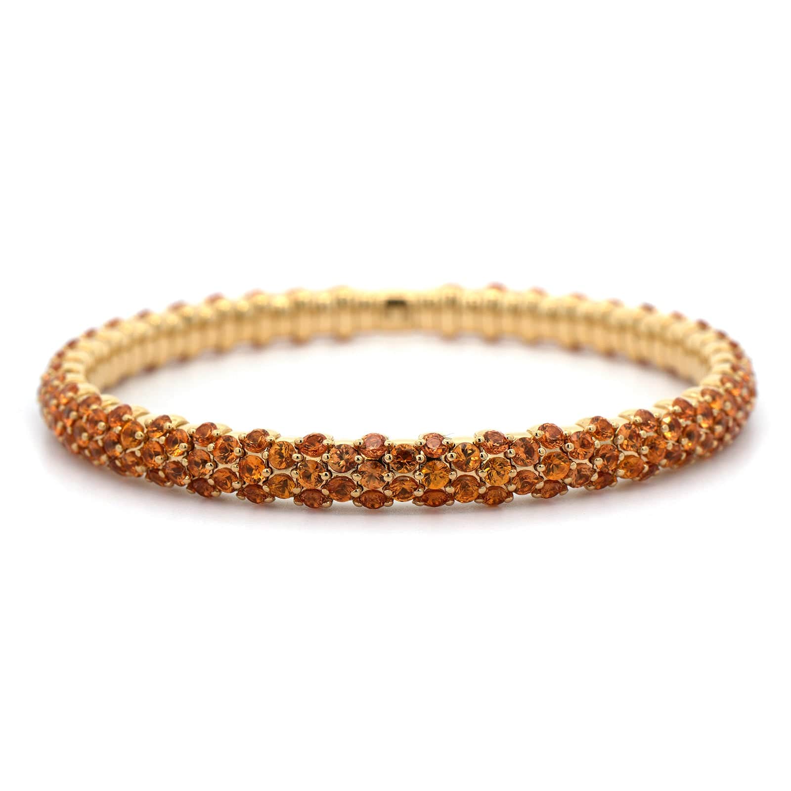Zydo 18K Yellow Gold Orange Sapphire Stretch Bracelet - Image 4