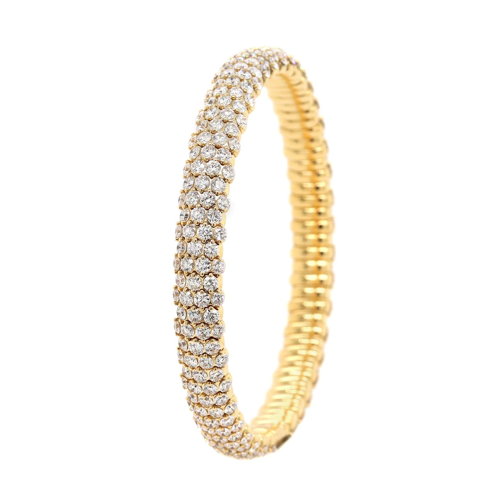 Zydo 18K Yellow Gold Pave Diamond Stretch Bracelet - Image 2