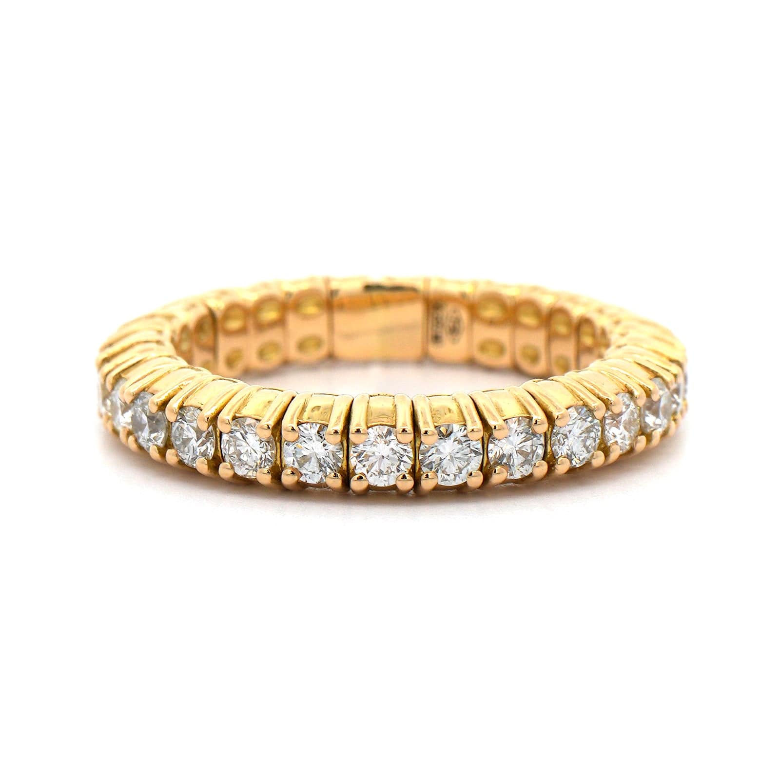 Zydo 18K Yellow Gold Prong Set Diamond Stretch Ring - Image 4