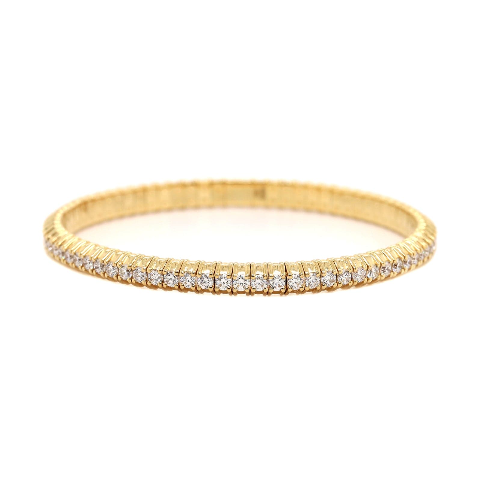 Zydo 18K Yellow Gold Single Row Diamond Stretch Bracelet - Image 4